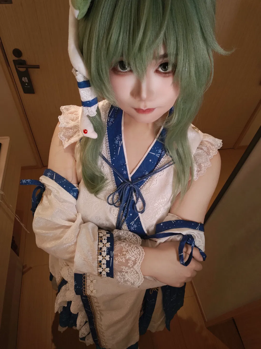【东风谷早苗cos】东方Project二设 绿发与蛇形头饰的细节记录