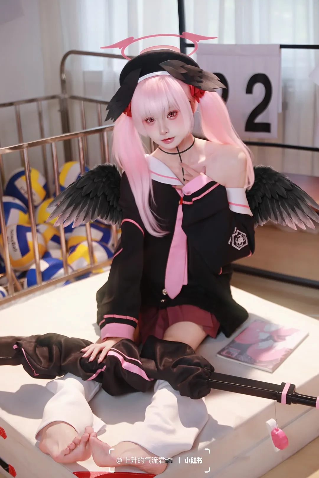 【下江小春cos】蔚蓝档案的粉发小恶魔 - 第 1 张