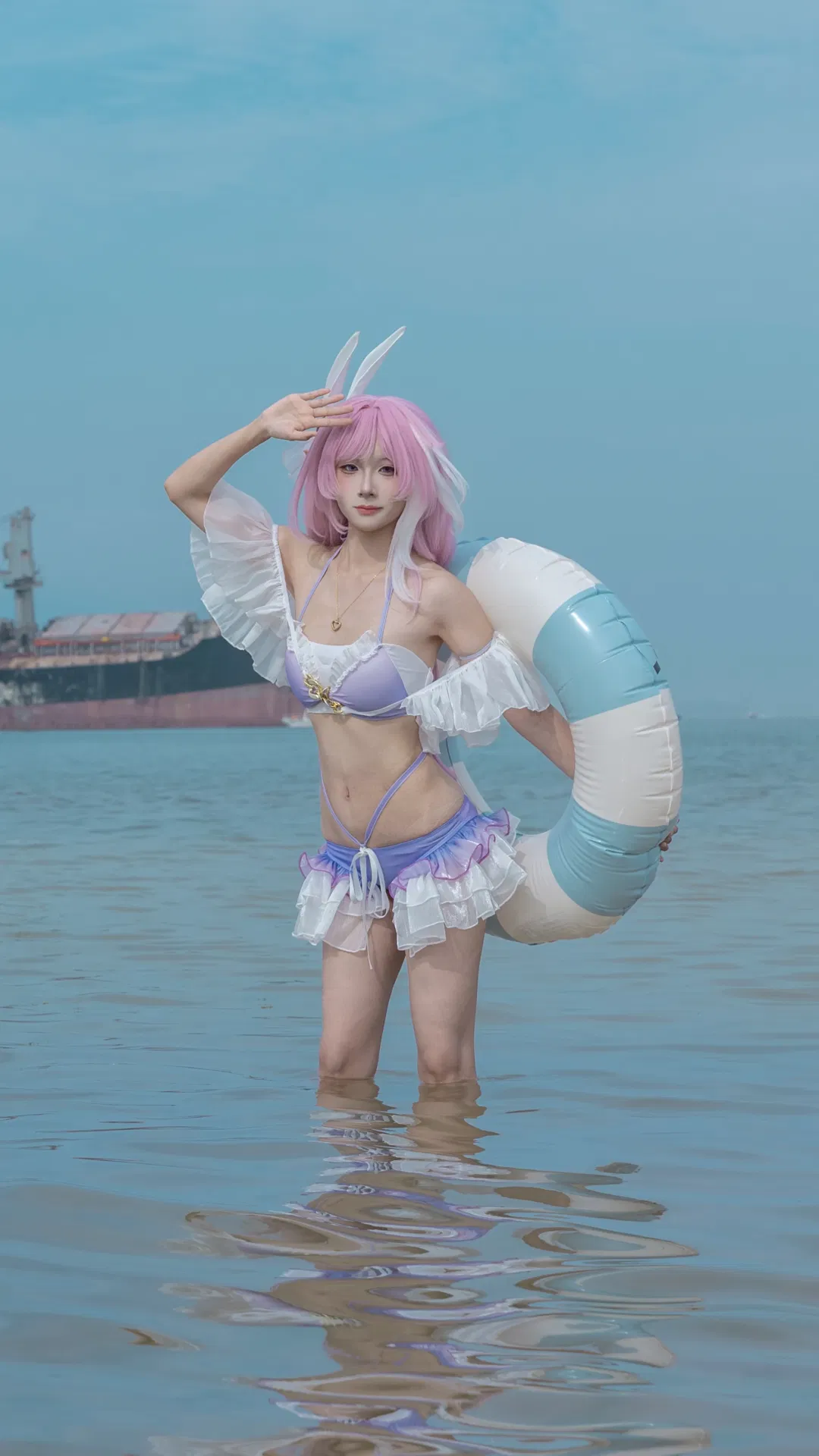 【爱莉希雅cos】崩坏三海边人律泳装，记录夏末的海风 - 第 2 张
