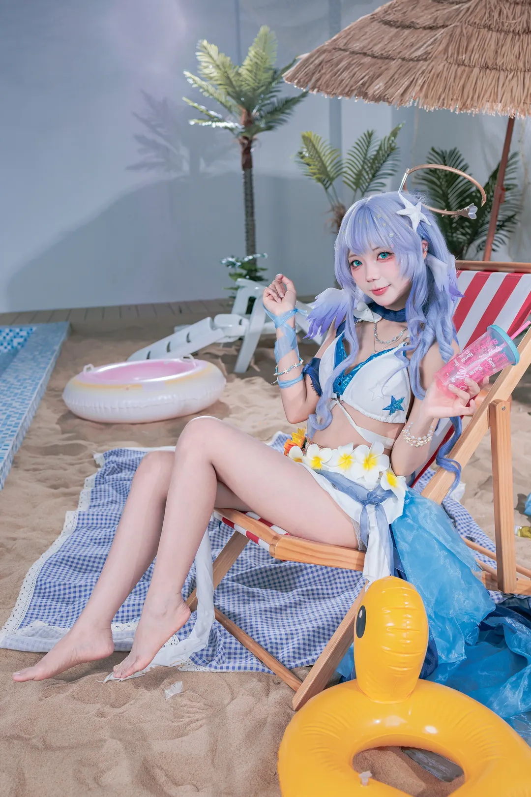 【知更鸟cos】崩坏星穹铁道夏日泳池清凉写真 - 第 2 张