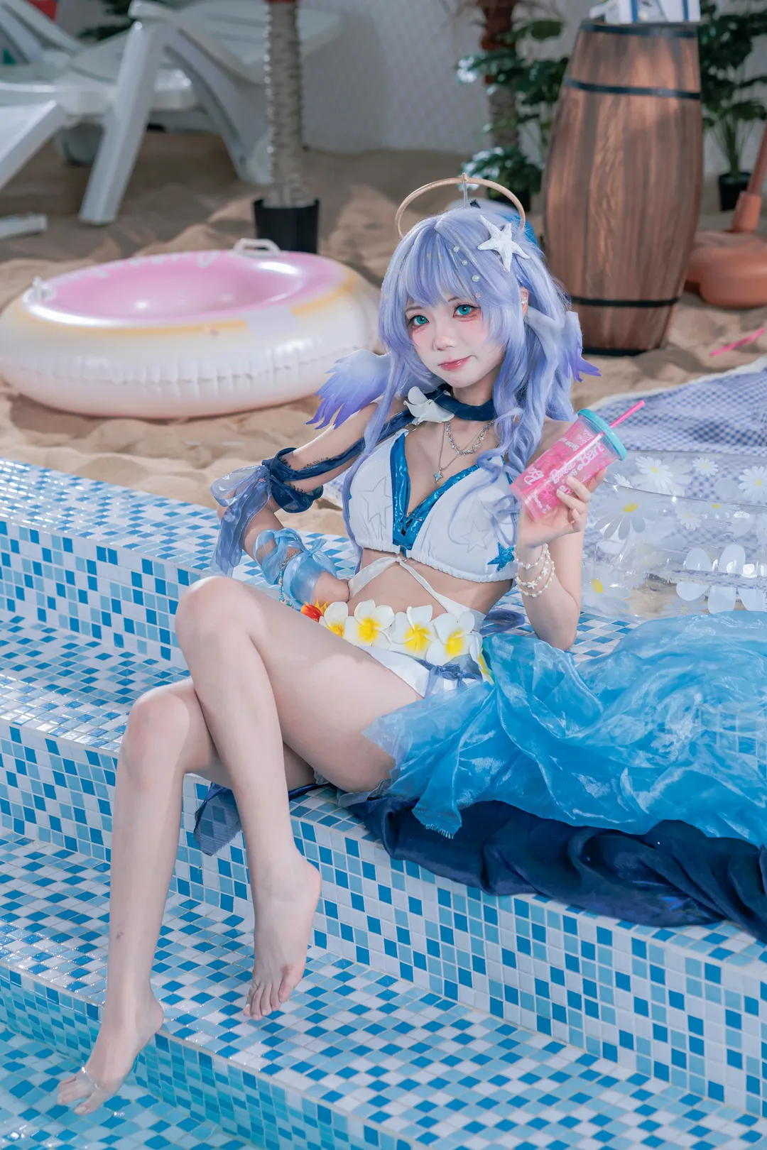 【知更鸟cos】崩坏星穹铁道夏日泳池清凉写真 - 第 3 张