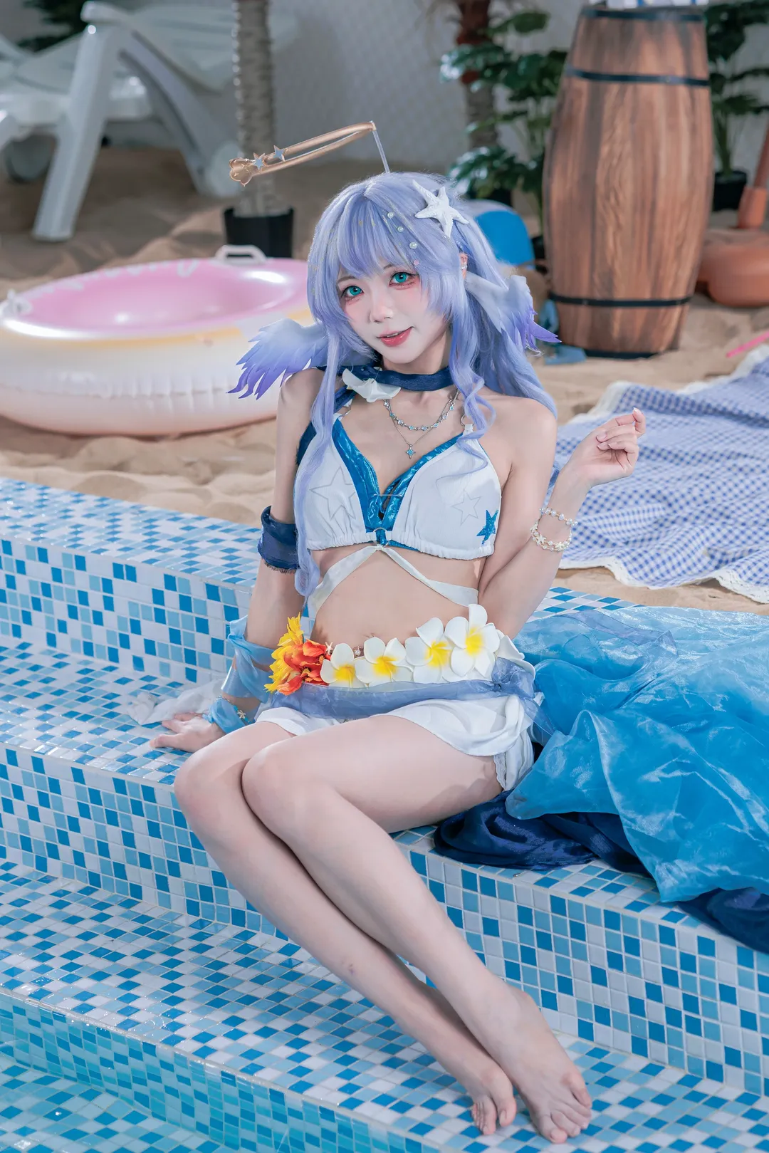 【知更鸟cos】崩坏星穹铁道夏日泳池清凉写真 - 第 4 张