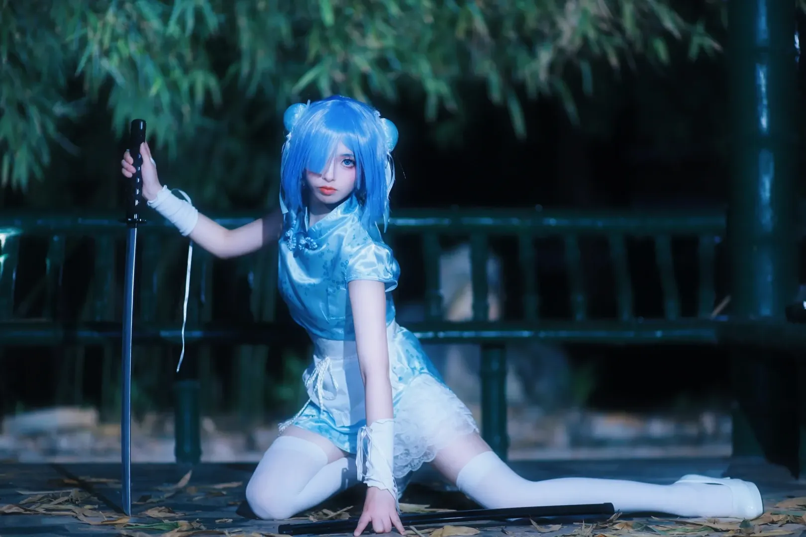 【雷姆cos】中華娘私設，提劍起舞的藍髮少女 - 第 6 張