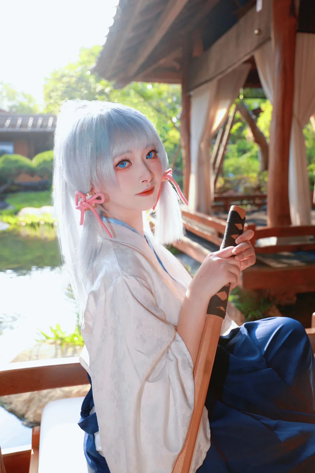 【神里绫华cos】原神剑道服的日式庭院光影记录 - 第 2 张