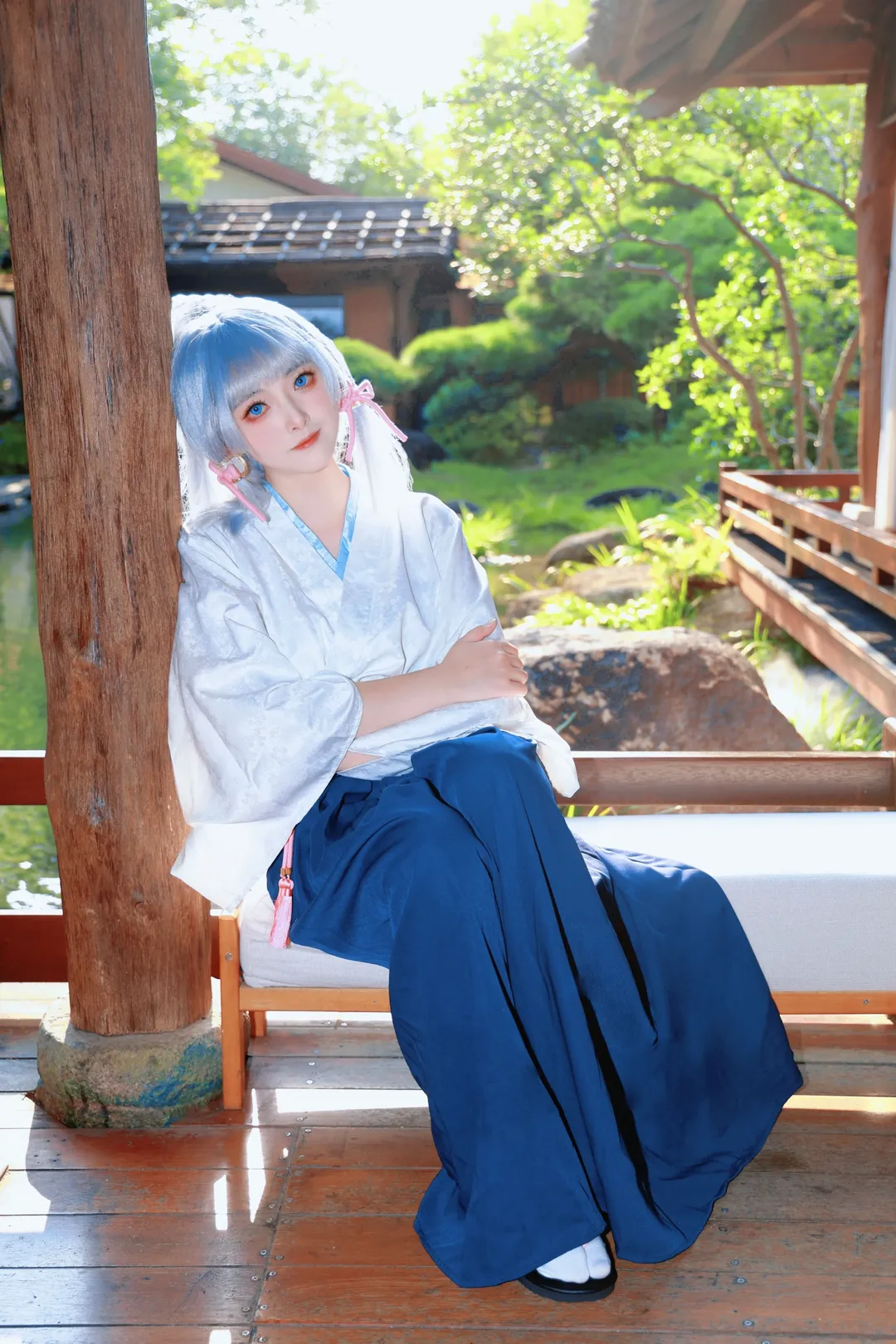 【神里绫华cos】原神剑道服的日式庭院光影记录 - 第 4 张