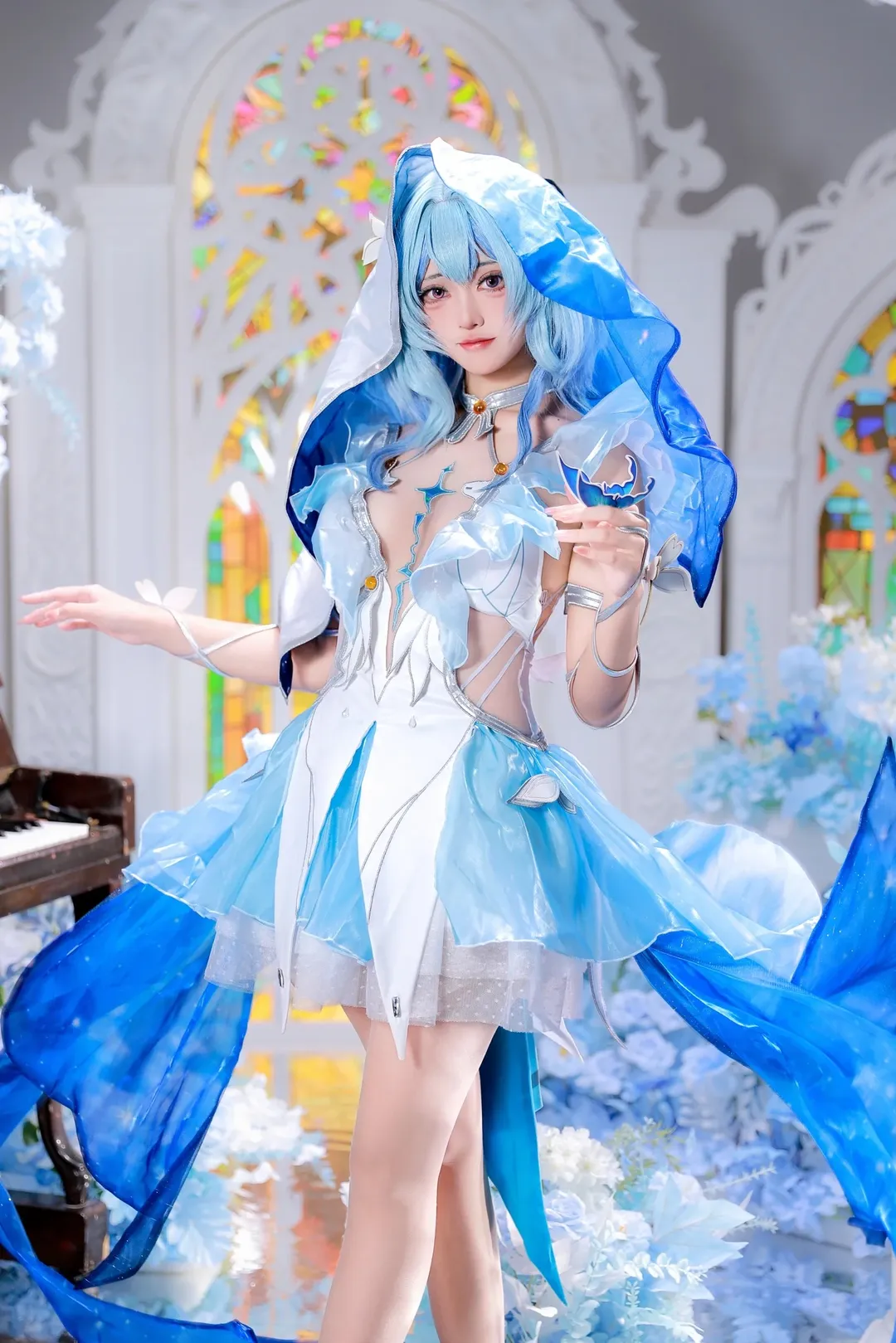 鳴潮守岸人cos，藍調深海與鋼琴彩窗的靜謐迴響 - 第 1 張