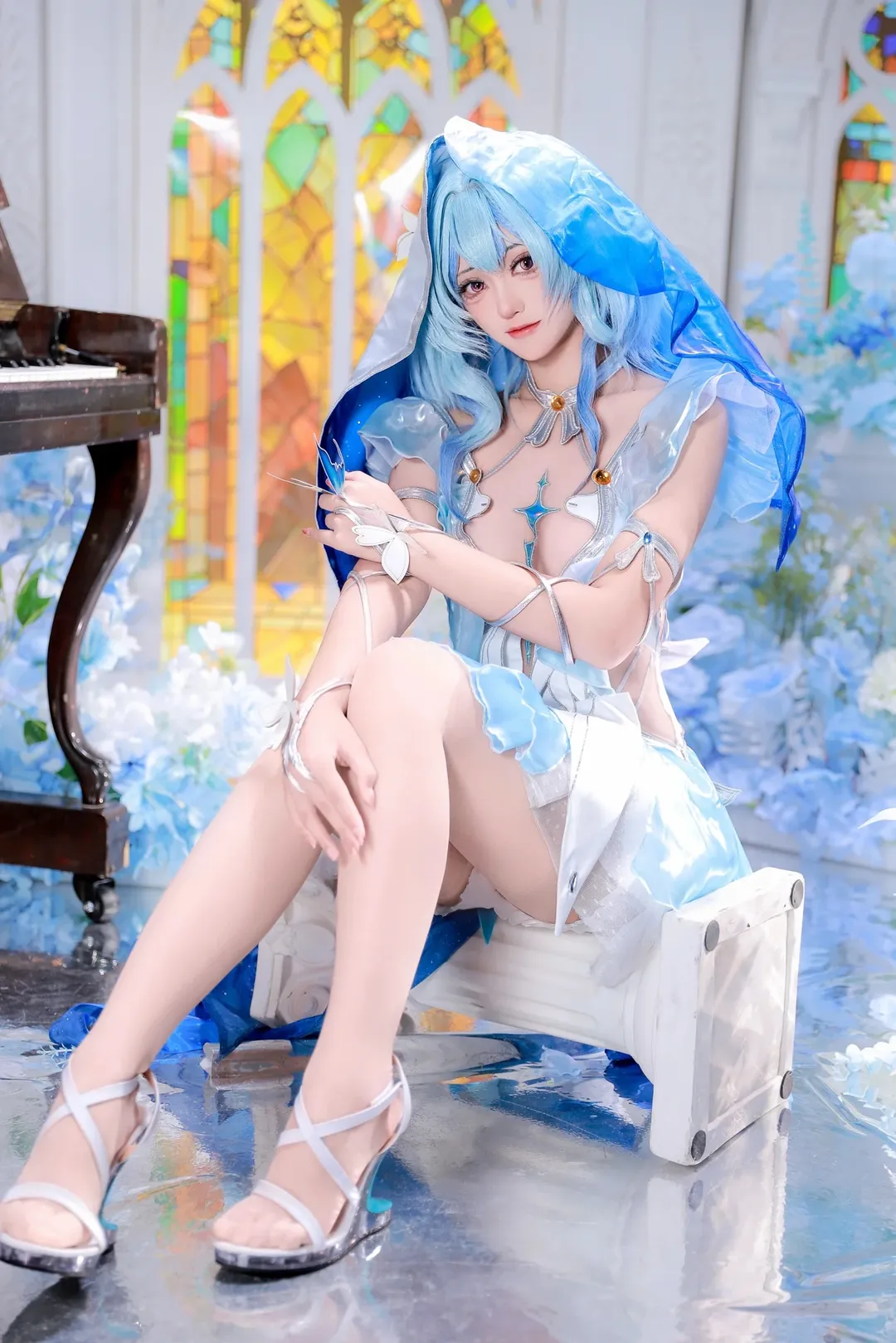 鳴潮守岸人cos，藍調深海與鋼琴彩窗的靜謐迴響 - 第 11 張
