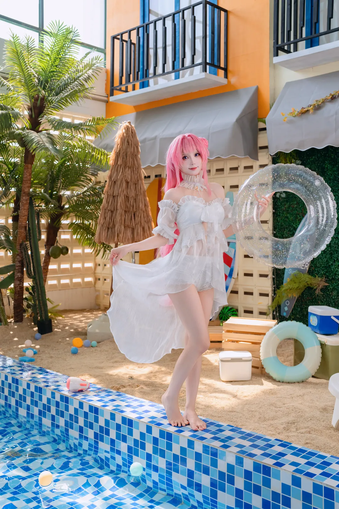 【桃乐丝cos】胜利女神妮姬夏日泳装拍摄日常 - 第 8 张