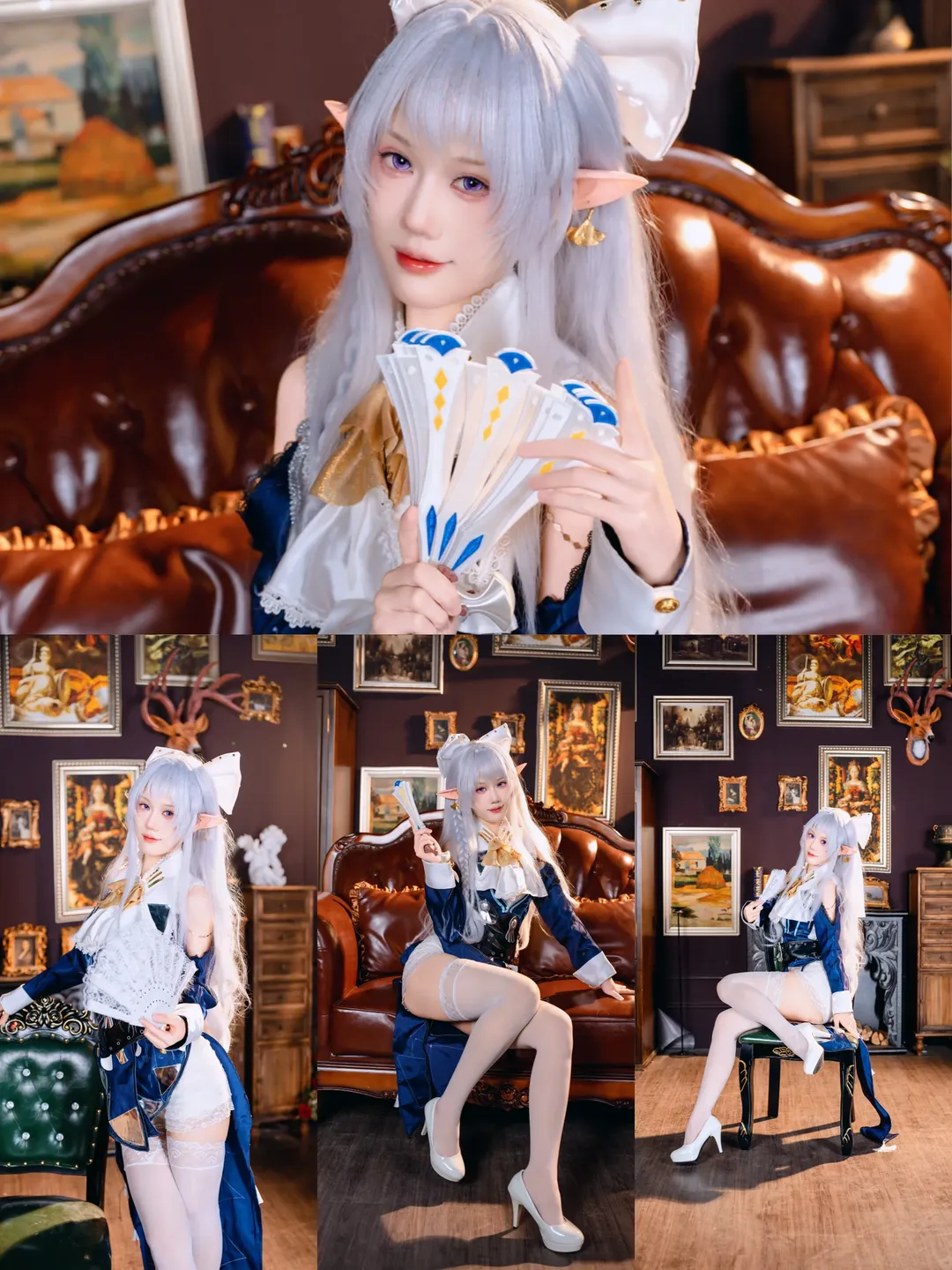 【維琳娜cos】絕區零的高冷與微笑，復古洋裝白絲演繹 - 第 1 張