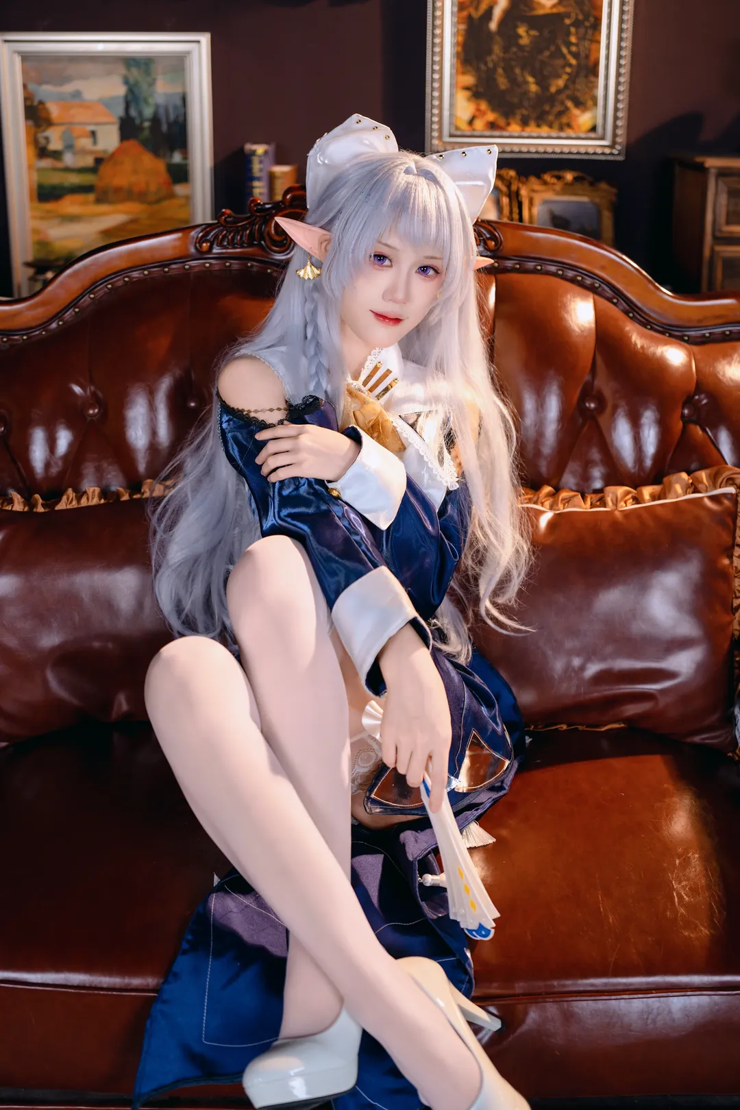 【維琳娜cos】絕區零的高冷與微笑，復古洋裝白絲演繹 - 第 11 張