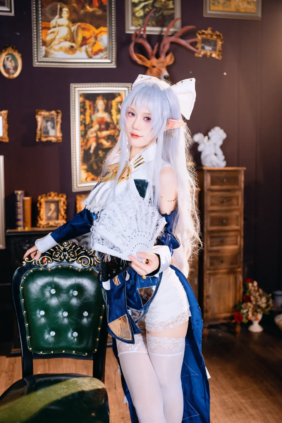 【維琳娜cos】絕區零的高冷與微笑，復古洋裝白絲演繹 - 第 3 張