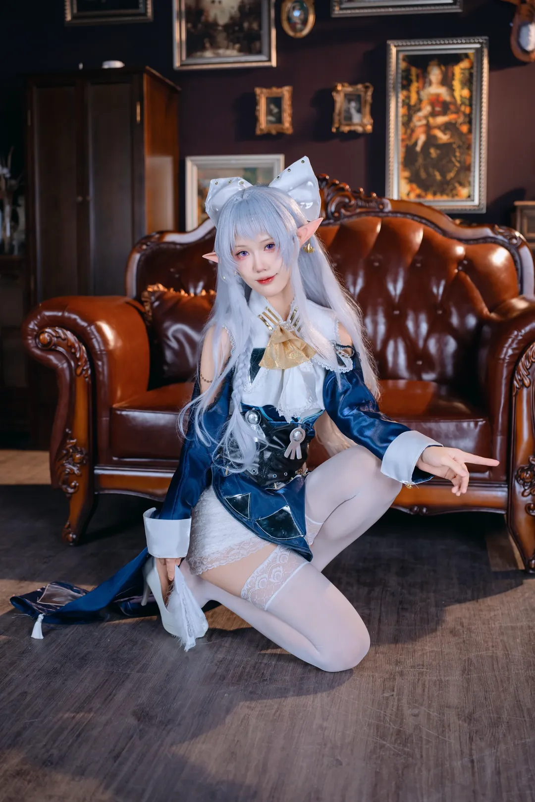 【維琳娜cos】絕區零的高冷與微笑，復古洋裝白絲演繹 - 第 6 張