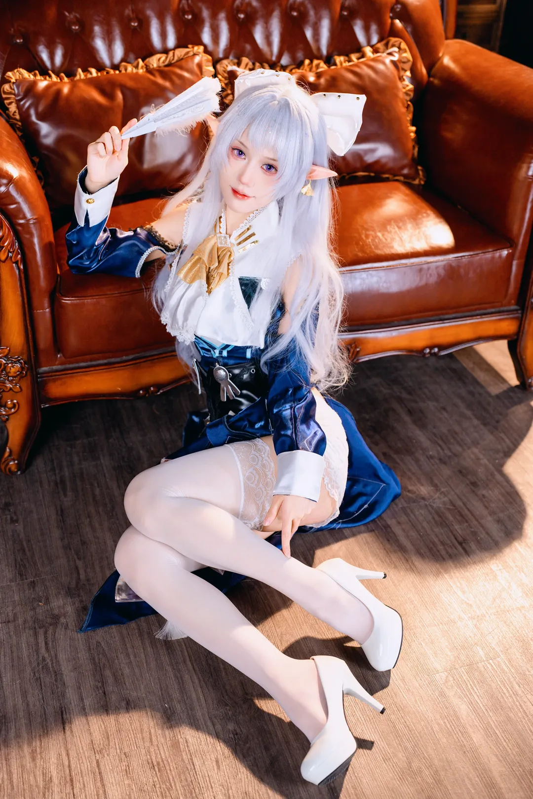 【維琳娜cos】絕區零的高冷與微笑，復古洋裝白絲演繹 - 第 7 張