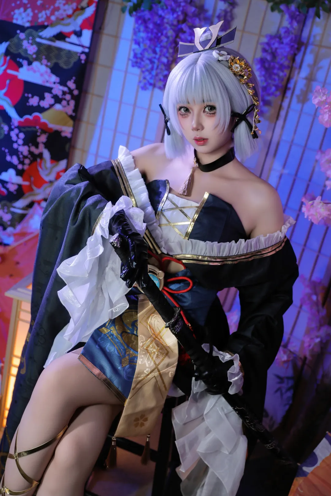 【神里绫华cos】原神黑道千金设定与霜刃的碰撞 - 第 2 张