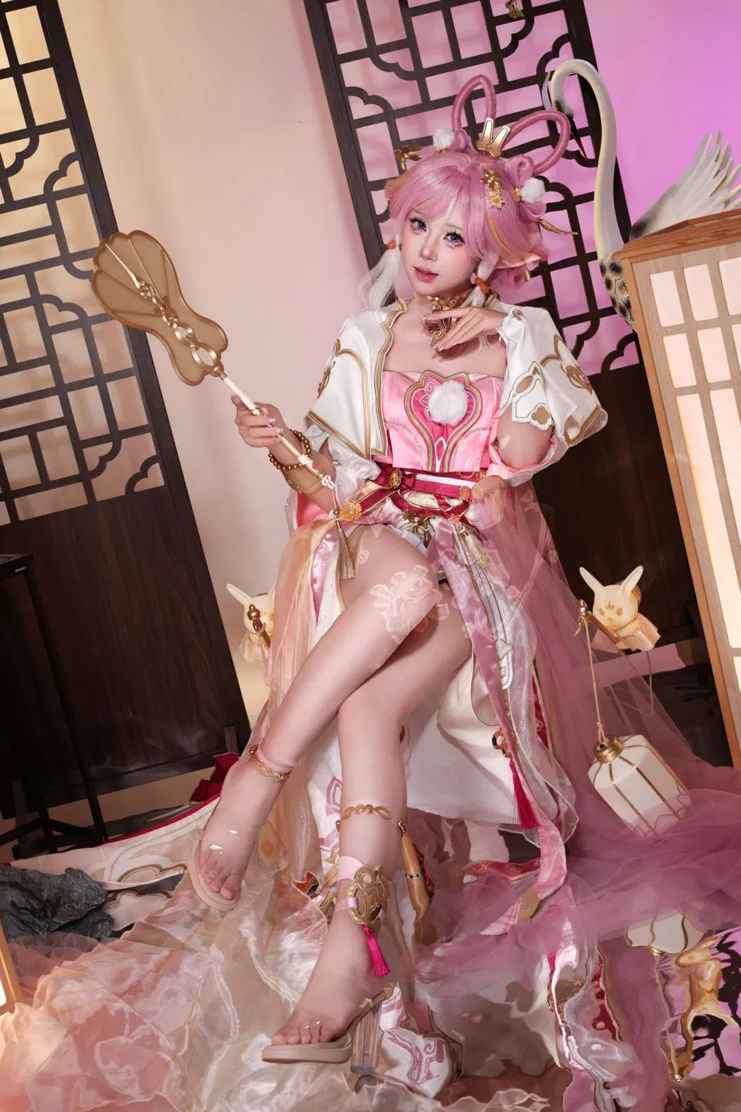 【爱莉希雅cos】崩坏3霁月婵娟的粉色梦幻造型 - 第 1 张