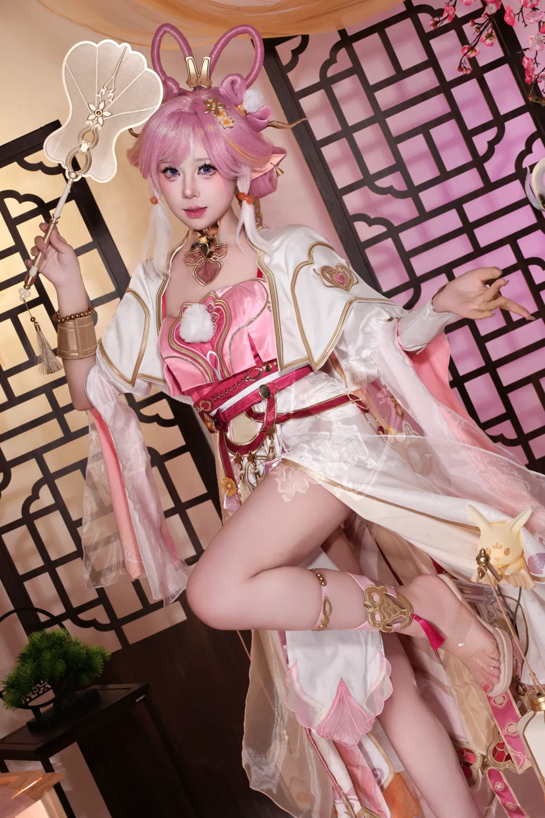【爱莉希雅cos】崩坏3霁月婵娟的粉色梦幻造型 - 第 2 张