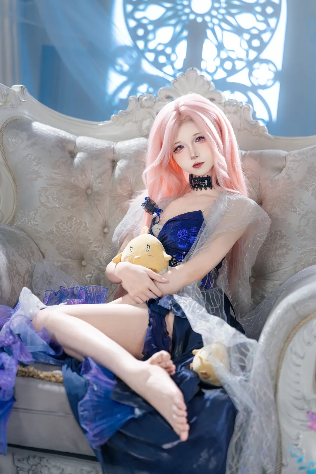 【列克星敦cos】碧蓝航线，蓝色礼服与粉色长发的梦幻邂逅 - 第 1 张