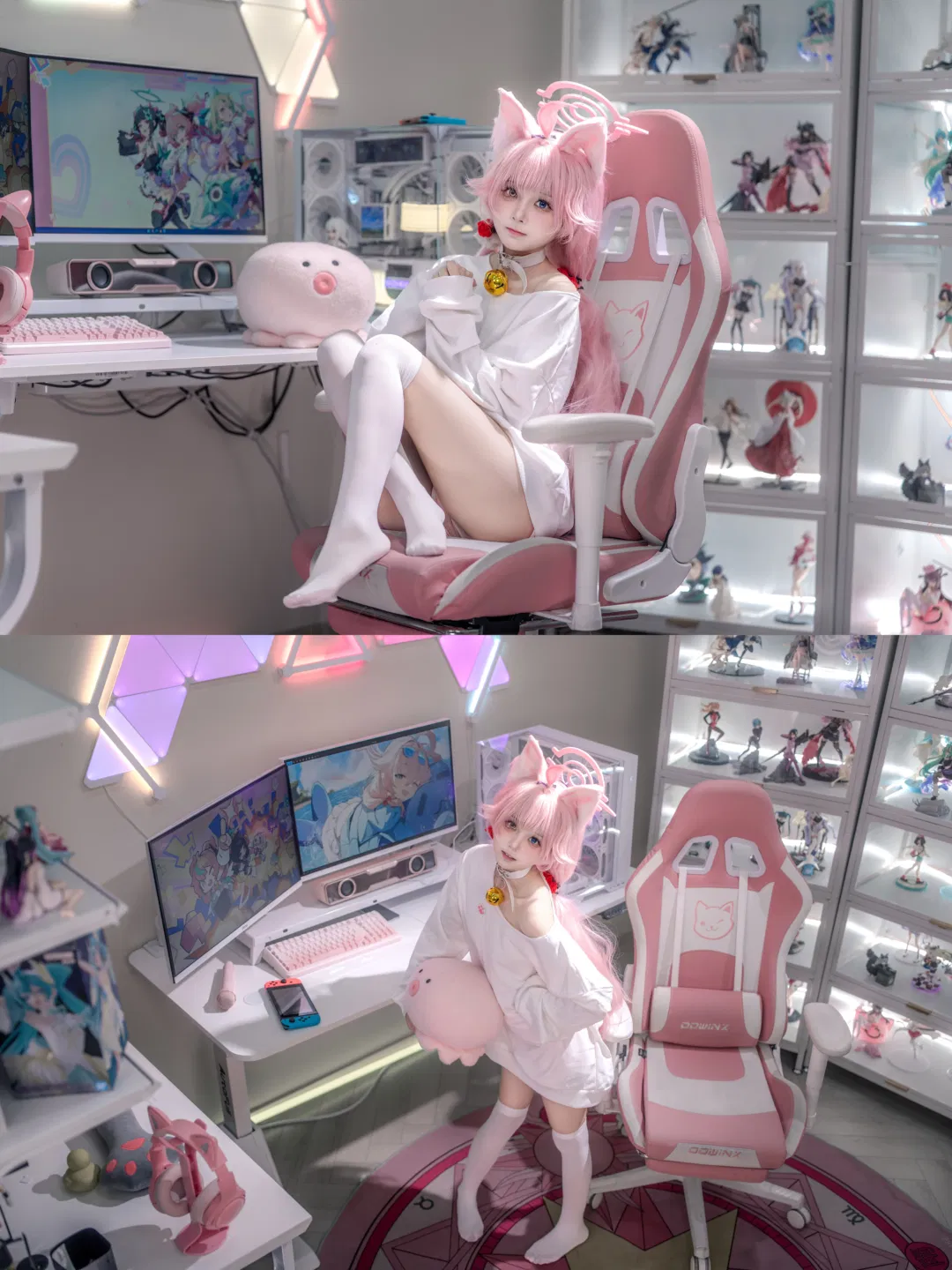 【小鸟游星野cos】蔚蓝档案猫猫前辈的电竞慵懒时间 - 第 4 张