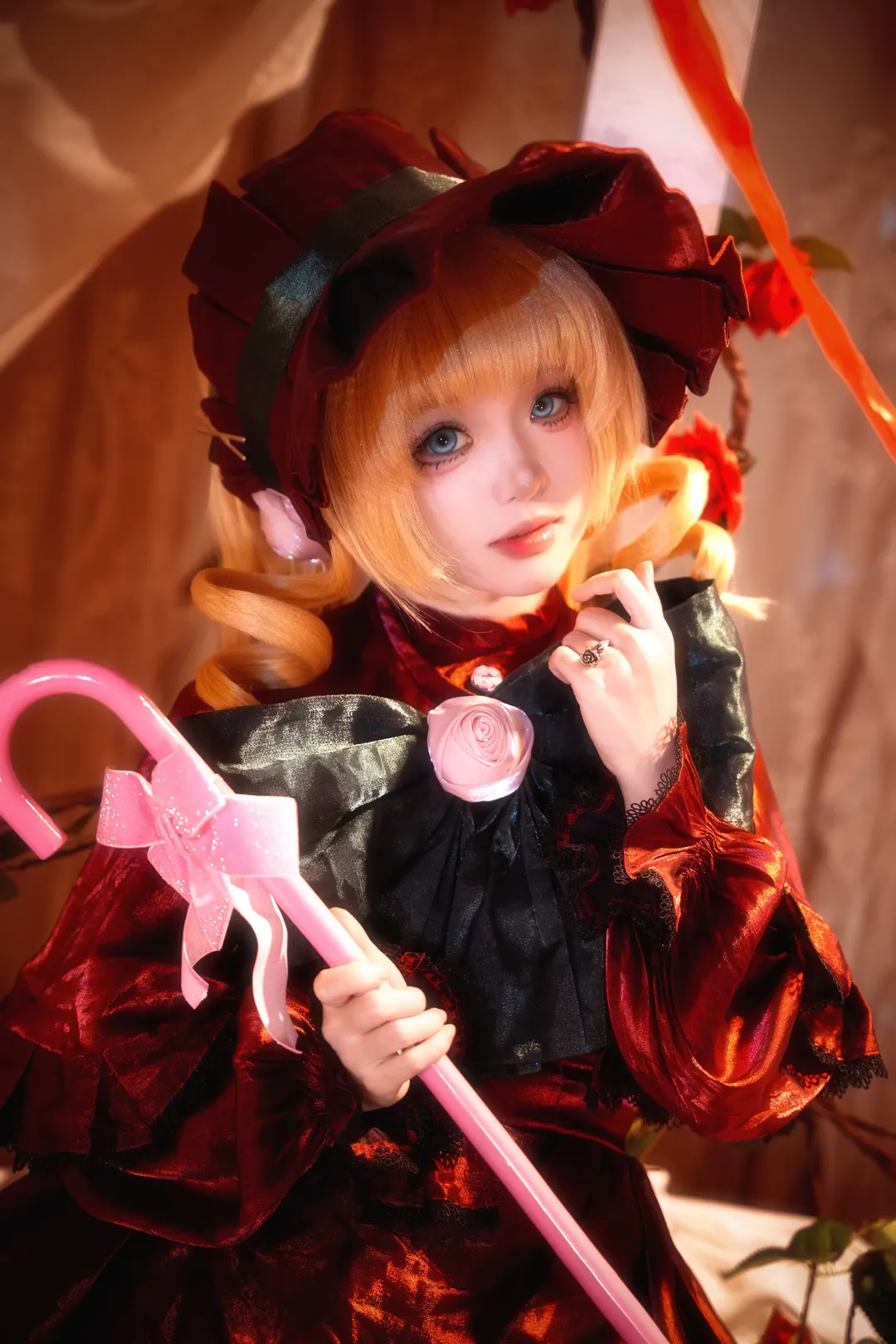 【真红cos】蔷薇少女，红黑哥特与十字架的暗黑童话 - 第 1 张