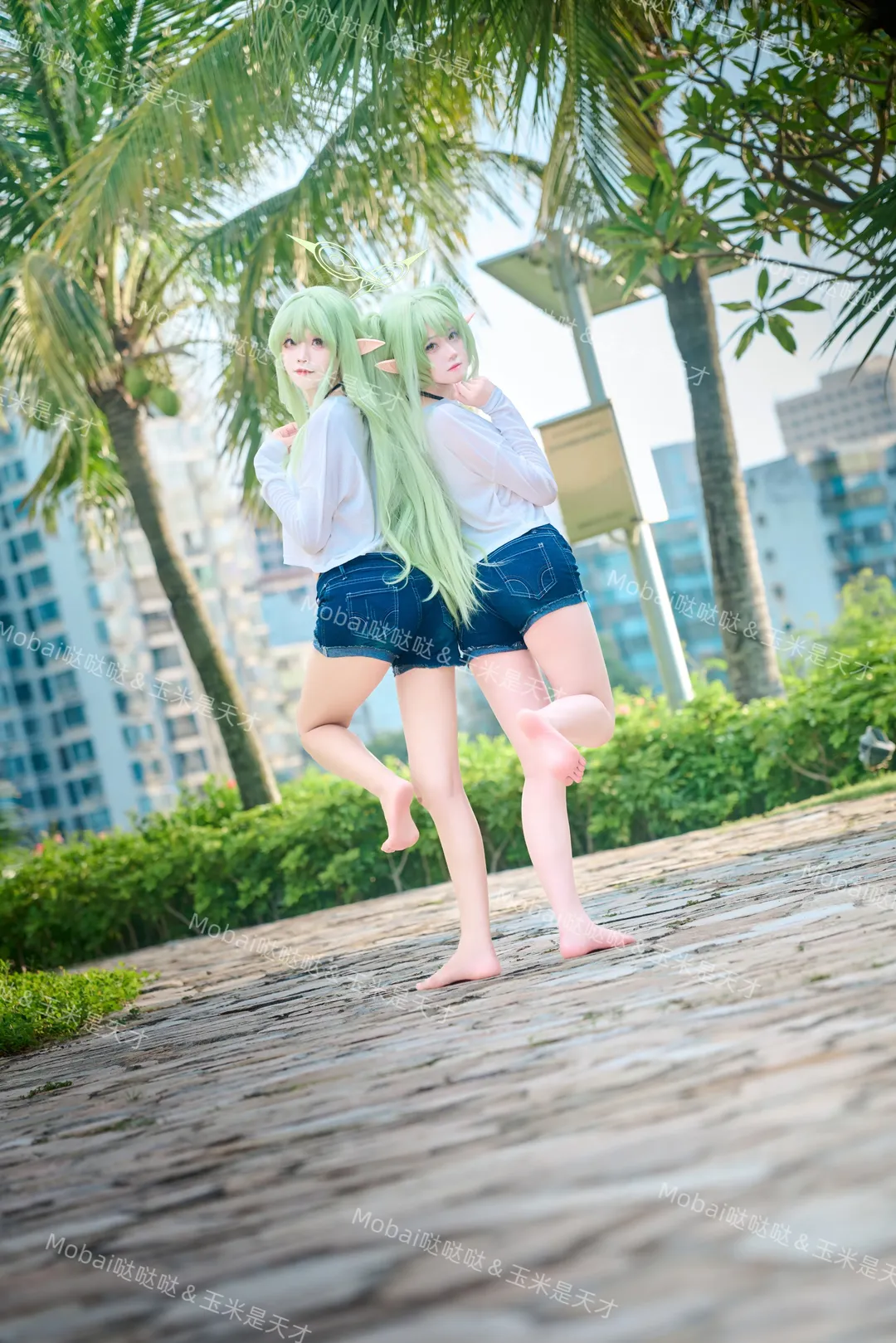 【光cos】蔚蓝档案双子海口的夏日泳池清凉正片 - 第 7 张