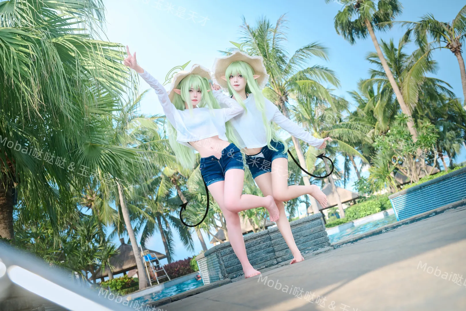 【光cos】蔚蓝档案双子海口的夏日泳池清凉正片 - 第 8 张