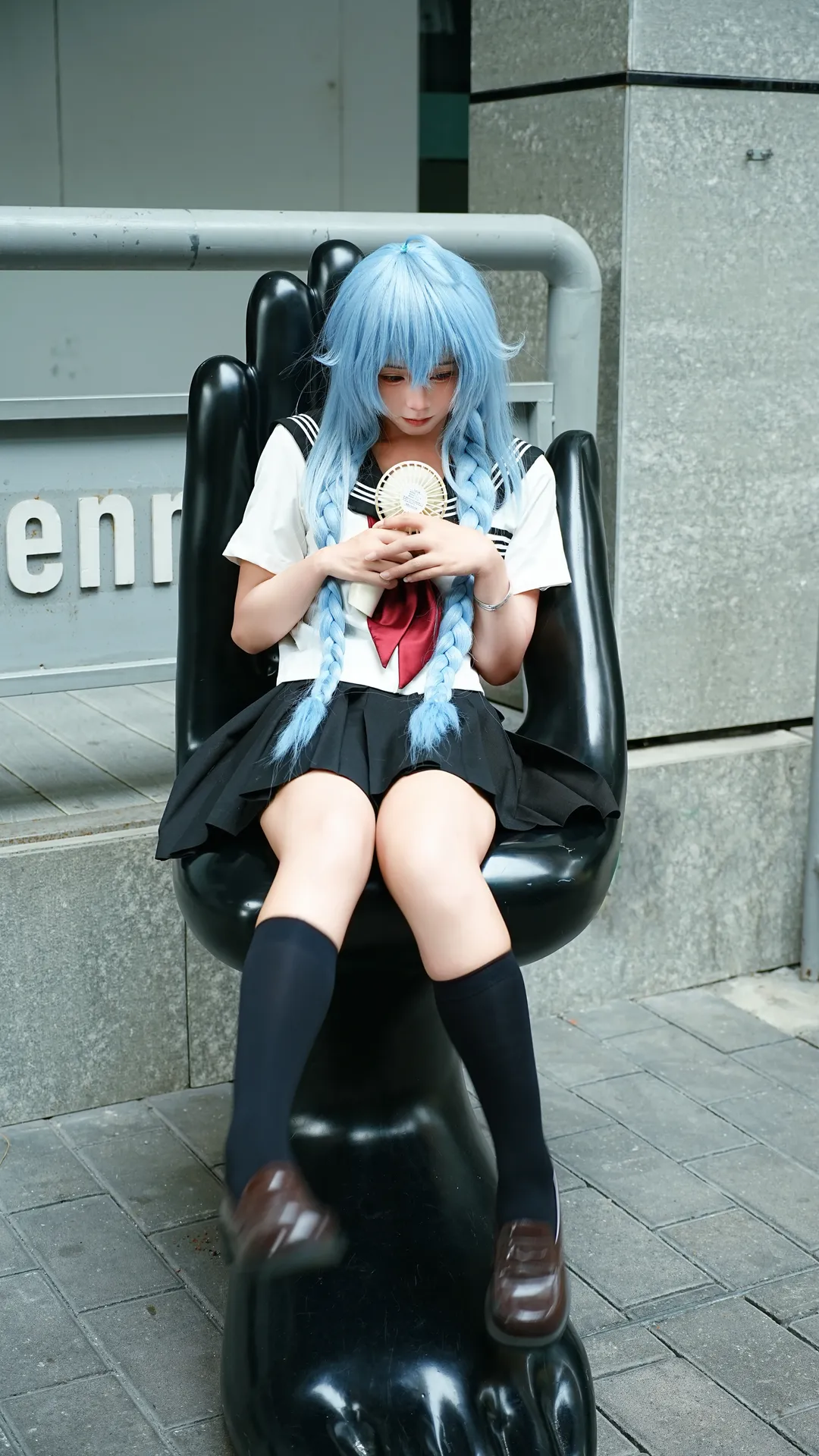【洛琪希cos】蓝发双马尾与绿意盎然的夏日碰撞 - 第 2 张