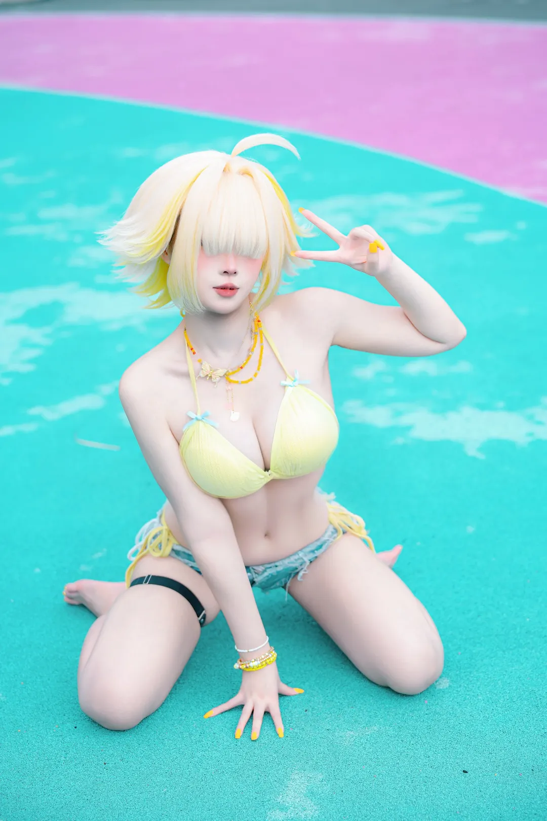 【伊莱格cos】胜利女神夏日限定，一起来泳池玩水吧 - 第 2 张