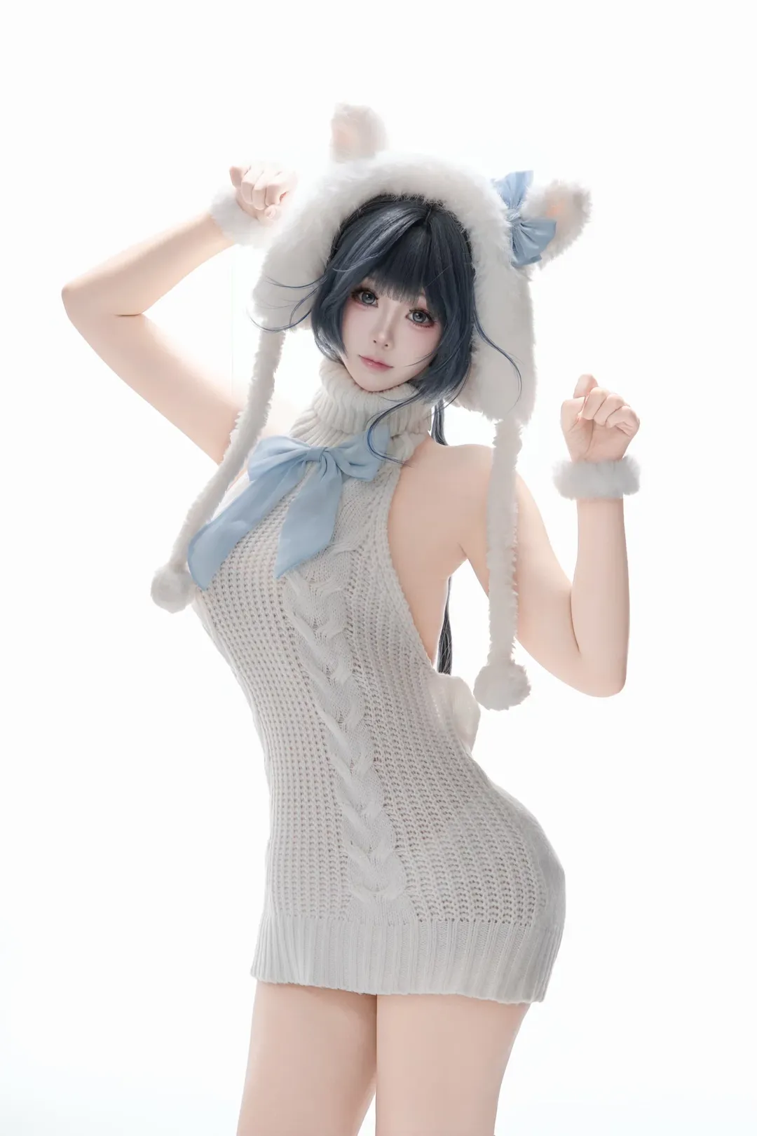 【妃咲cos】蔚蓝档案妃咲猫猫毛衣同人分享 - 第 1 张