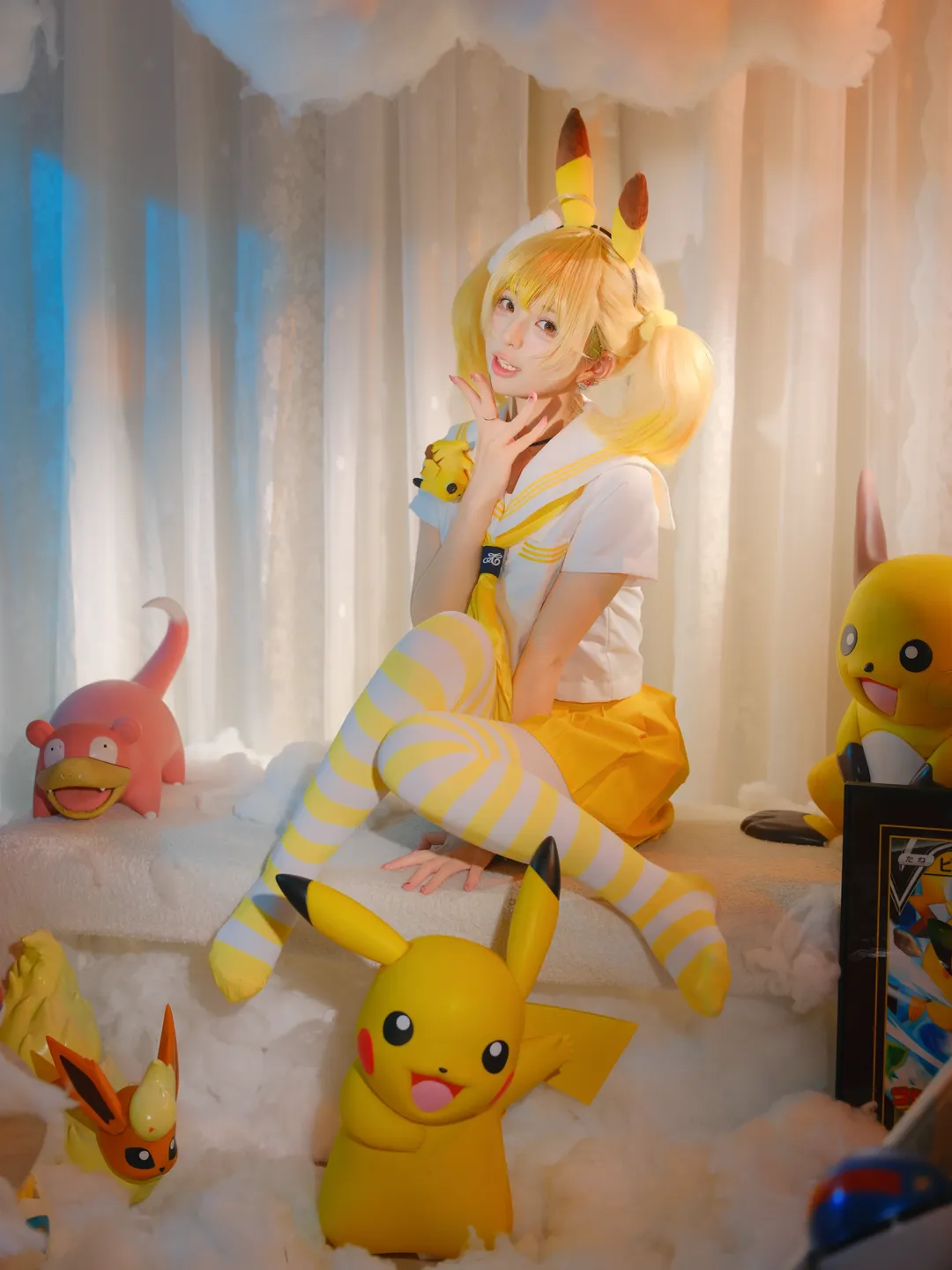 【皮卡丘cos】寶可夢精靈的水手服雲朵攝影 - 第 1 張