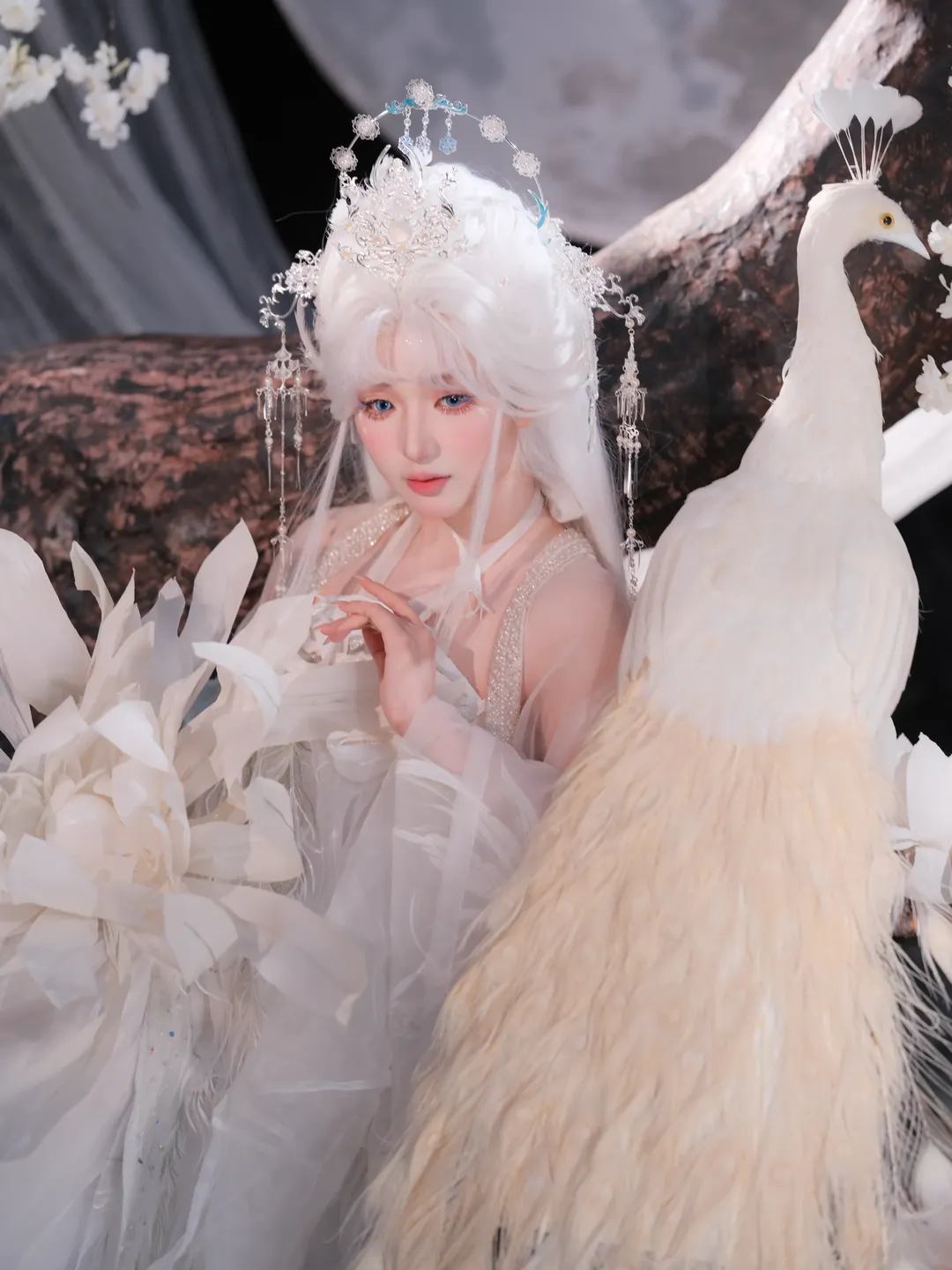 【越汐音cos】花亦山心之月白孔雀神女造型 - 第 8 张