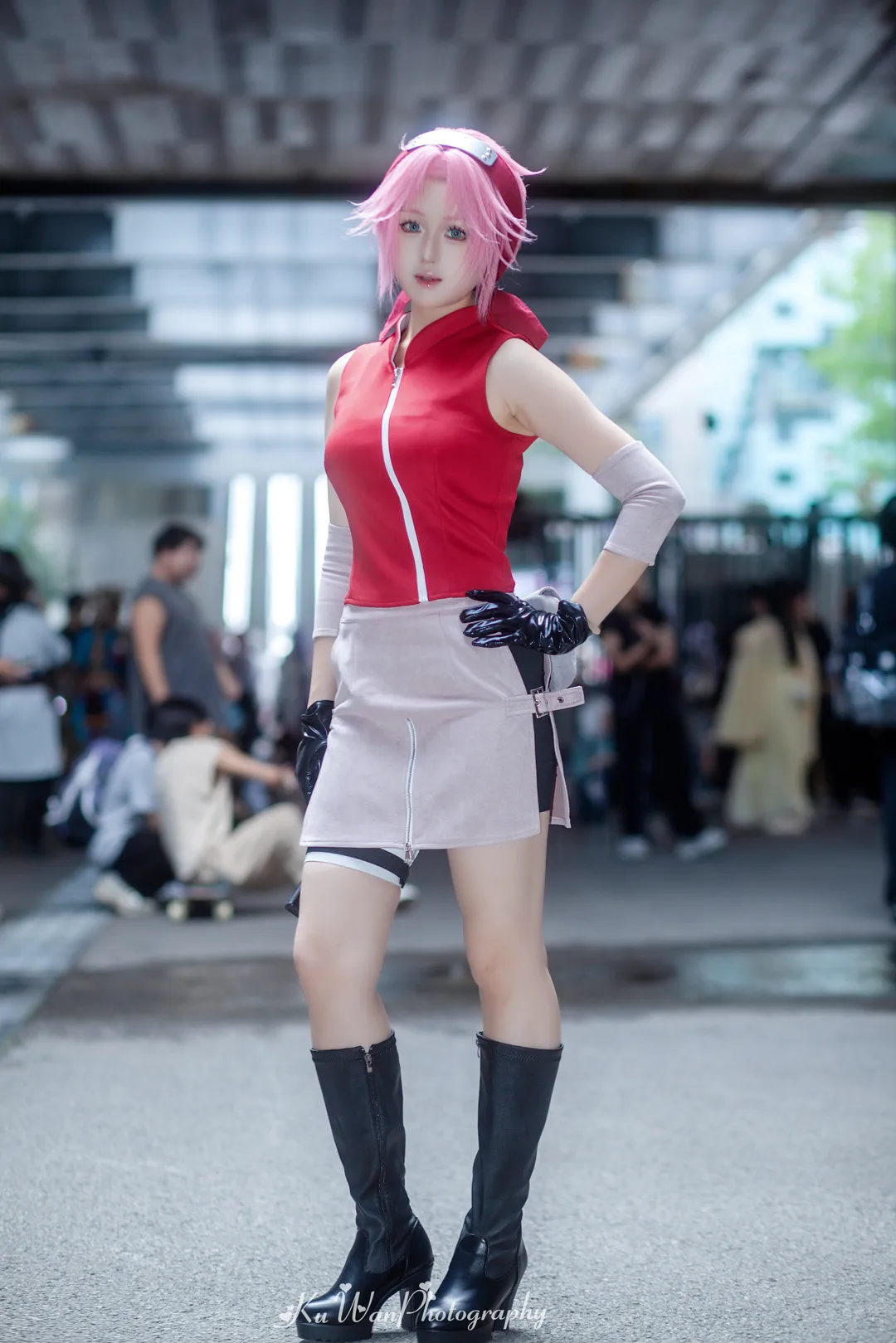 【春野樱cos】火影忍者漫展返图，粉色短发少女的格斗时刻 - 第 1 张