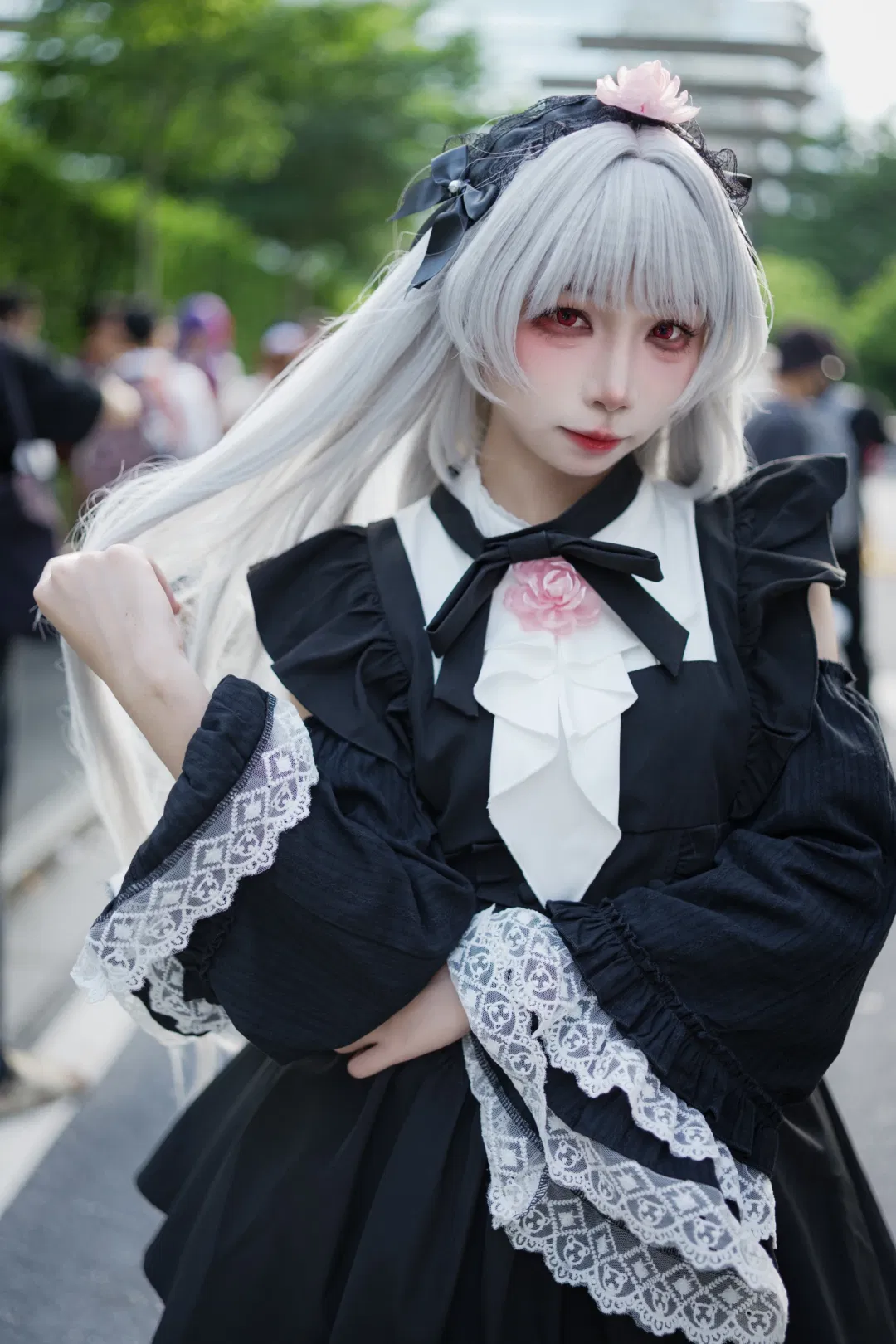 【水银灯cos】蔷薇少女哥特风场照，漫展拍照姿势分享 - 第 3 张