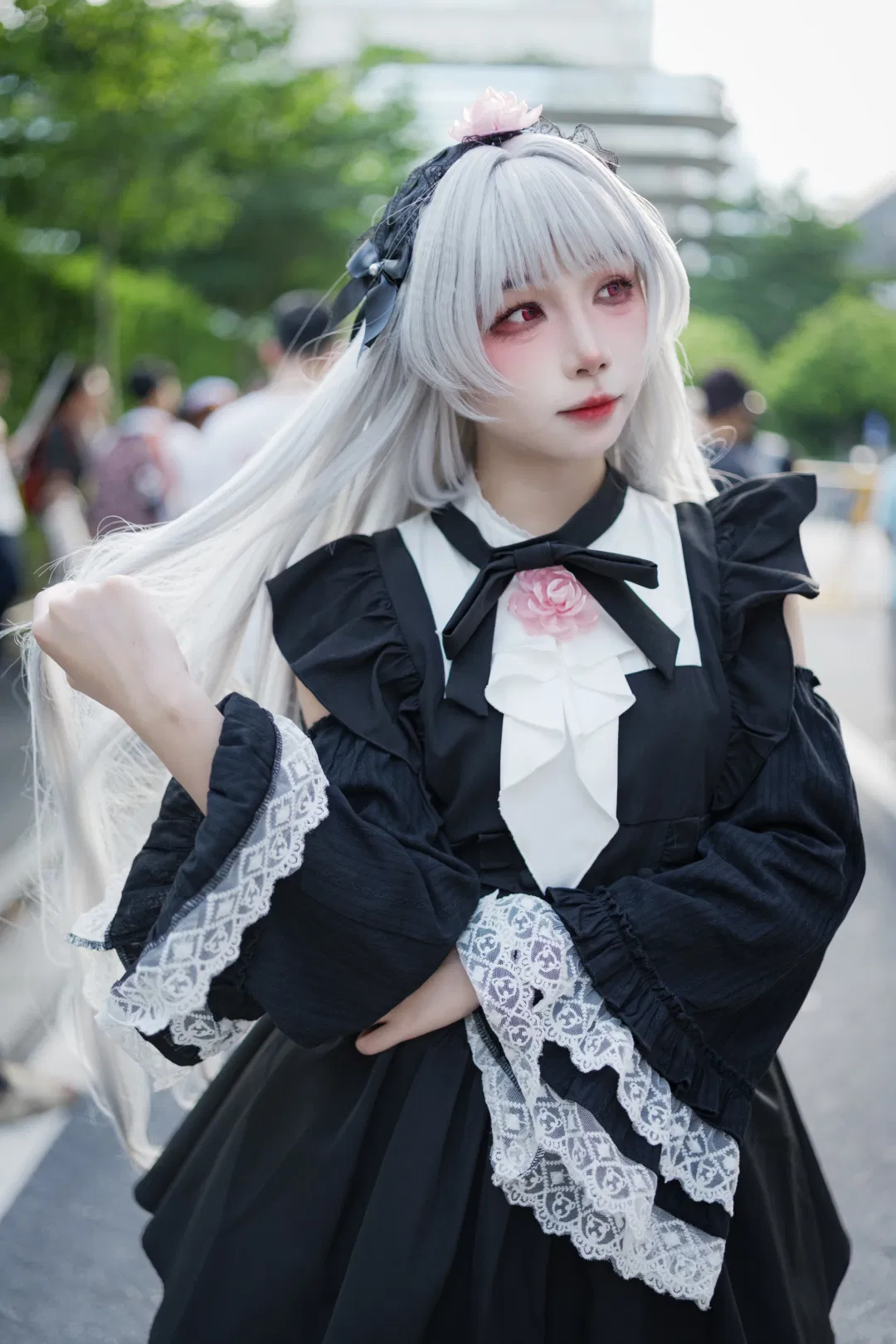 【水银灯cos】蔷薇少女哥特风场照，漫展拍照姿势分享 - 第 4 张
