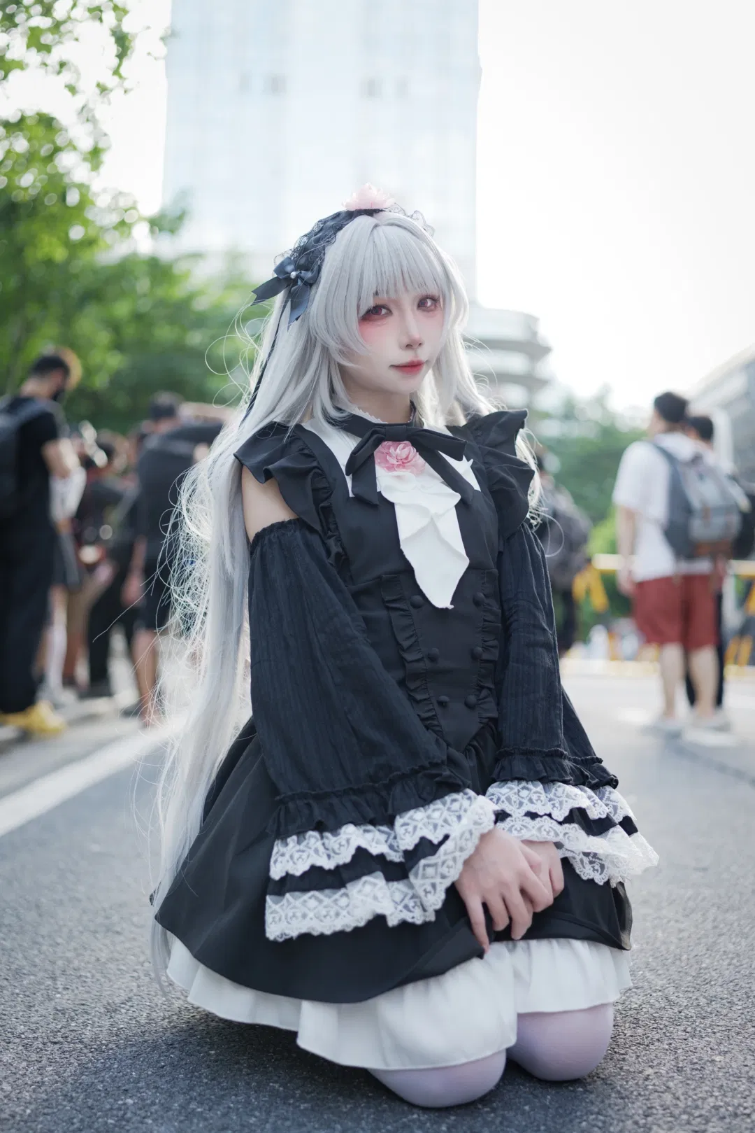 【水银灯cos】蔷薇少女哥特风场照，漫展拍照姿势分享 - 第 5 张