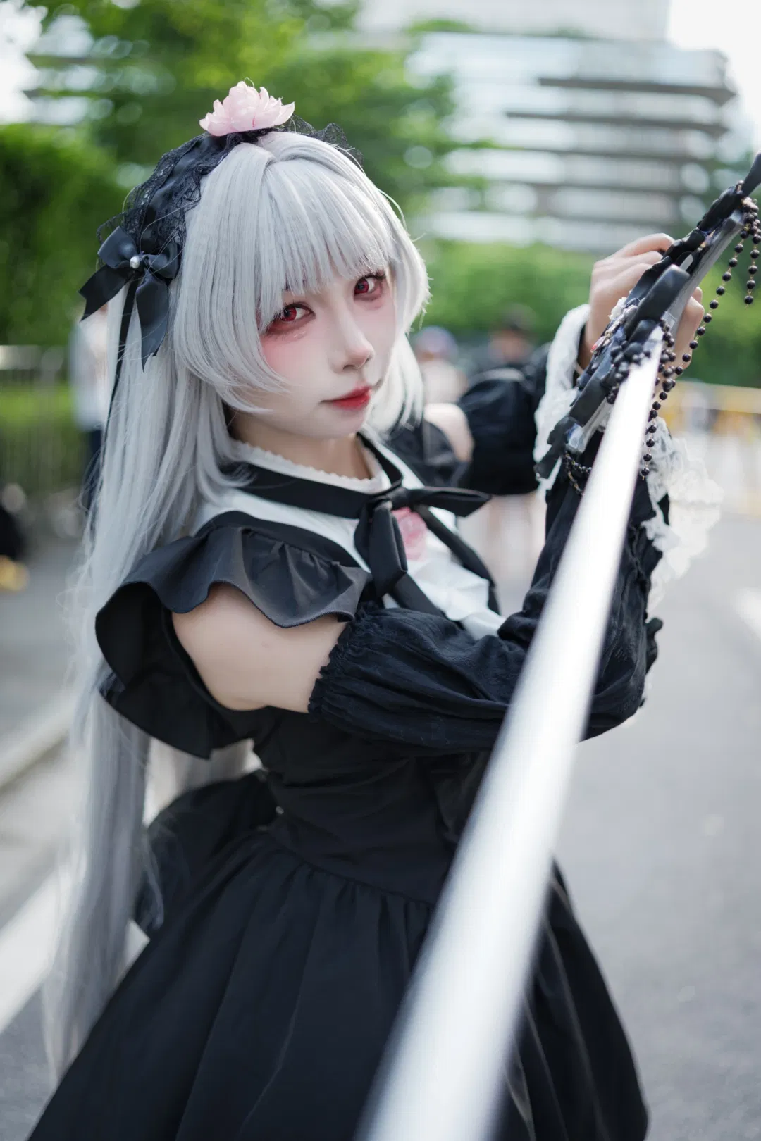 【水银灯cos】蔷薇少女哥特风场照，漫展拍照姿势分享 - 第 6 张