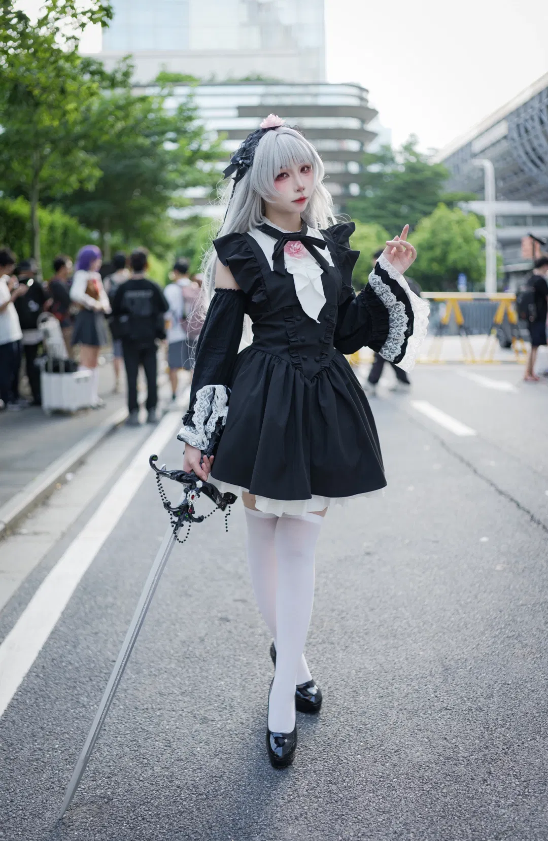 【水银灯cos】蔷薇少女哥特风场照，漫展拍照姿势分享 - 第 9 张