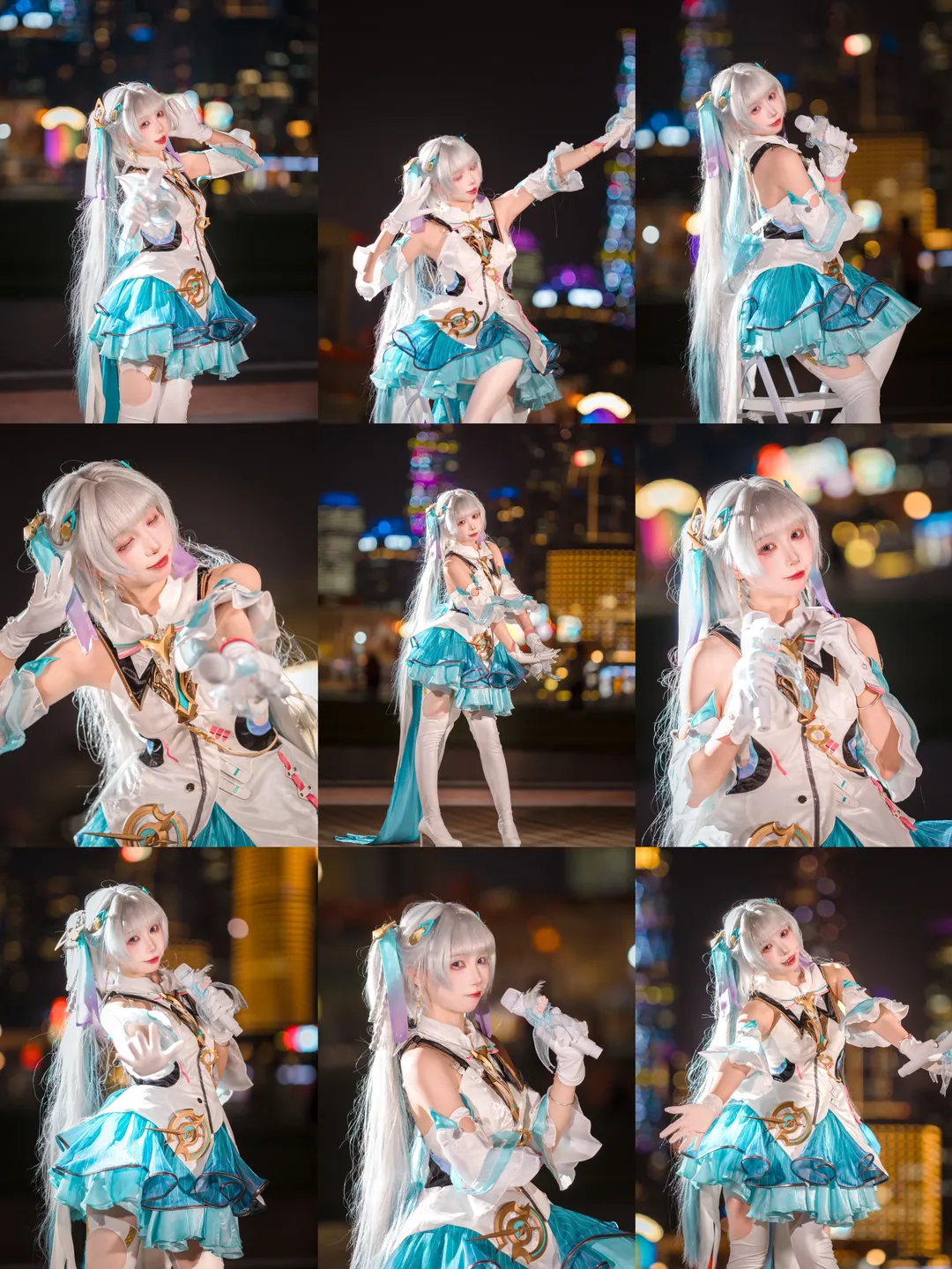【今汐cos】夜拍藍白打歌服，演唱會氛圍感拉滿 - 第 1 張