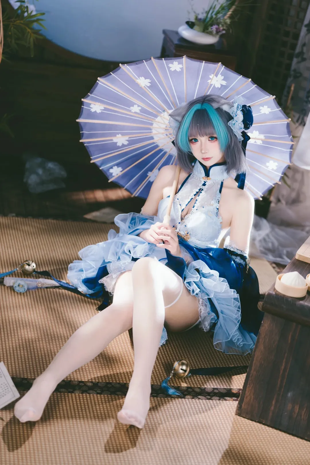 【柴郡cos】月落庭院中的碧蓝航线中华娘正片