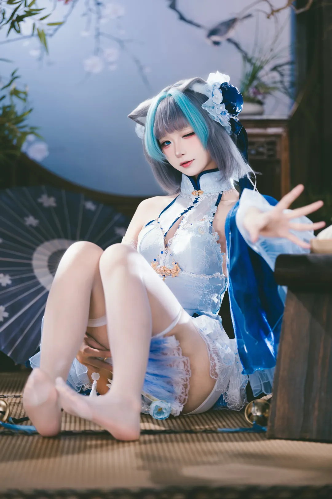 【柴郡cos】月落庭院中的碧藍航線中華娘正片 - 第 2 張
