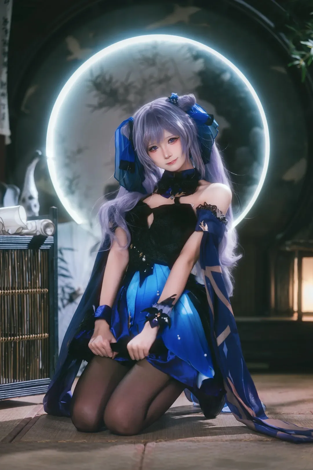 【刻晴cos】原神玉衡星的暗夜华服展示 - 第 1 张