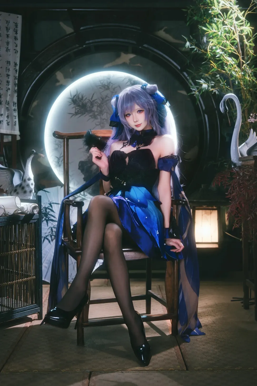 【刻晴cos】原神玉衡星的暗夜华服展示 - 第 2 张