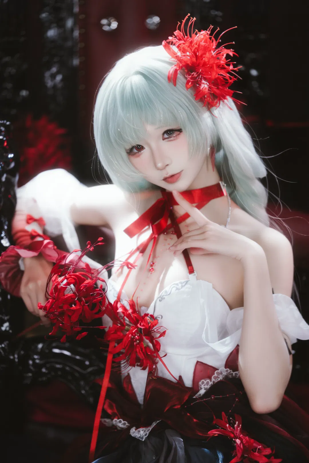 【弗洛洛cos】鸣潮歌剧幽灵，红黑哥特氛围感正片 - 第 4 张