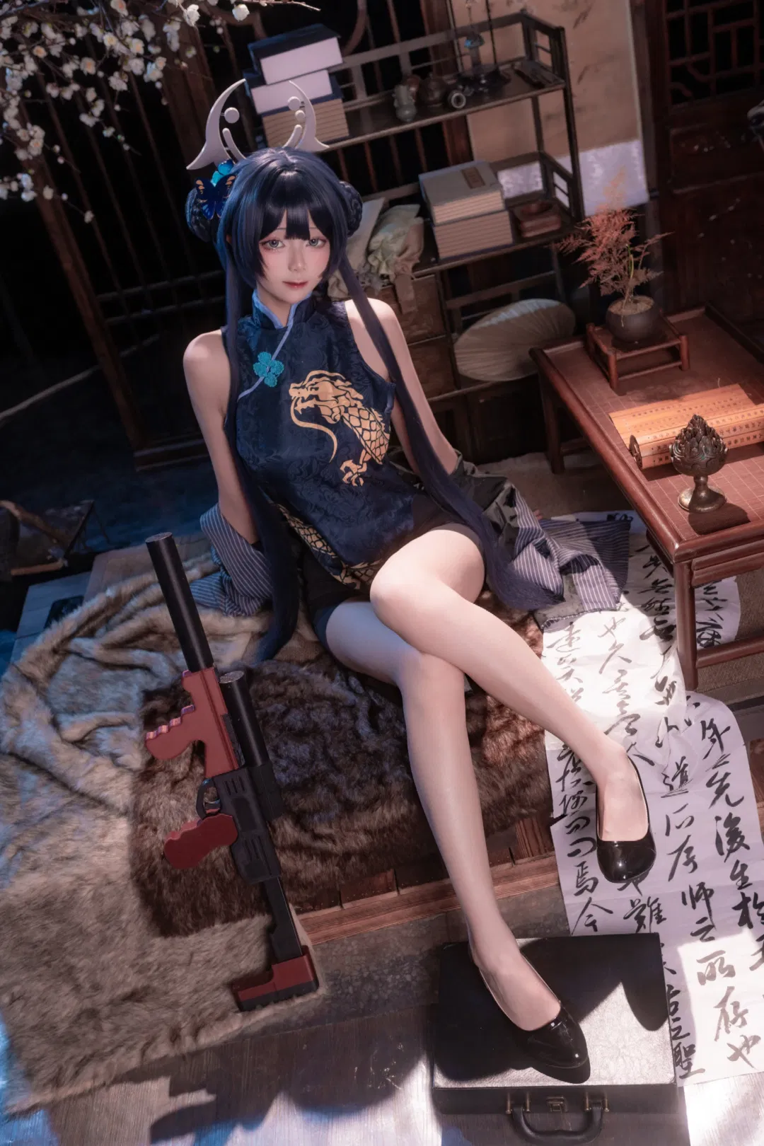 【妃咲cos】蔚蓝档案里的中式旗袍与长枪碰撞 - 第 3 张