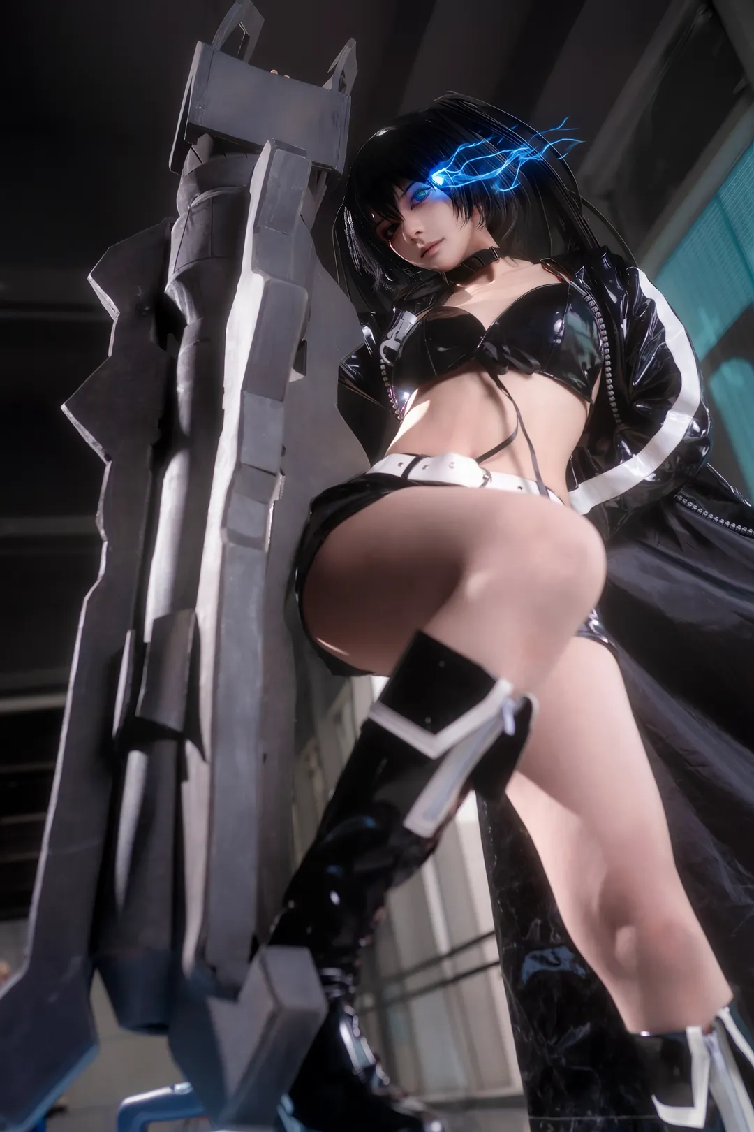 【黑岩射手cos】重工巨剑与漆皮战衣，还原Black Rock Shooter的冷酷 - 第 1 张