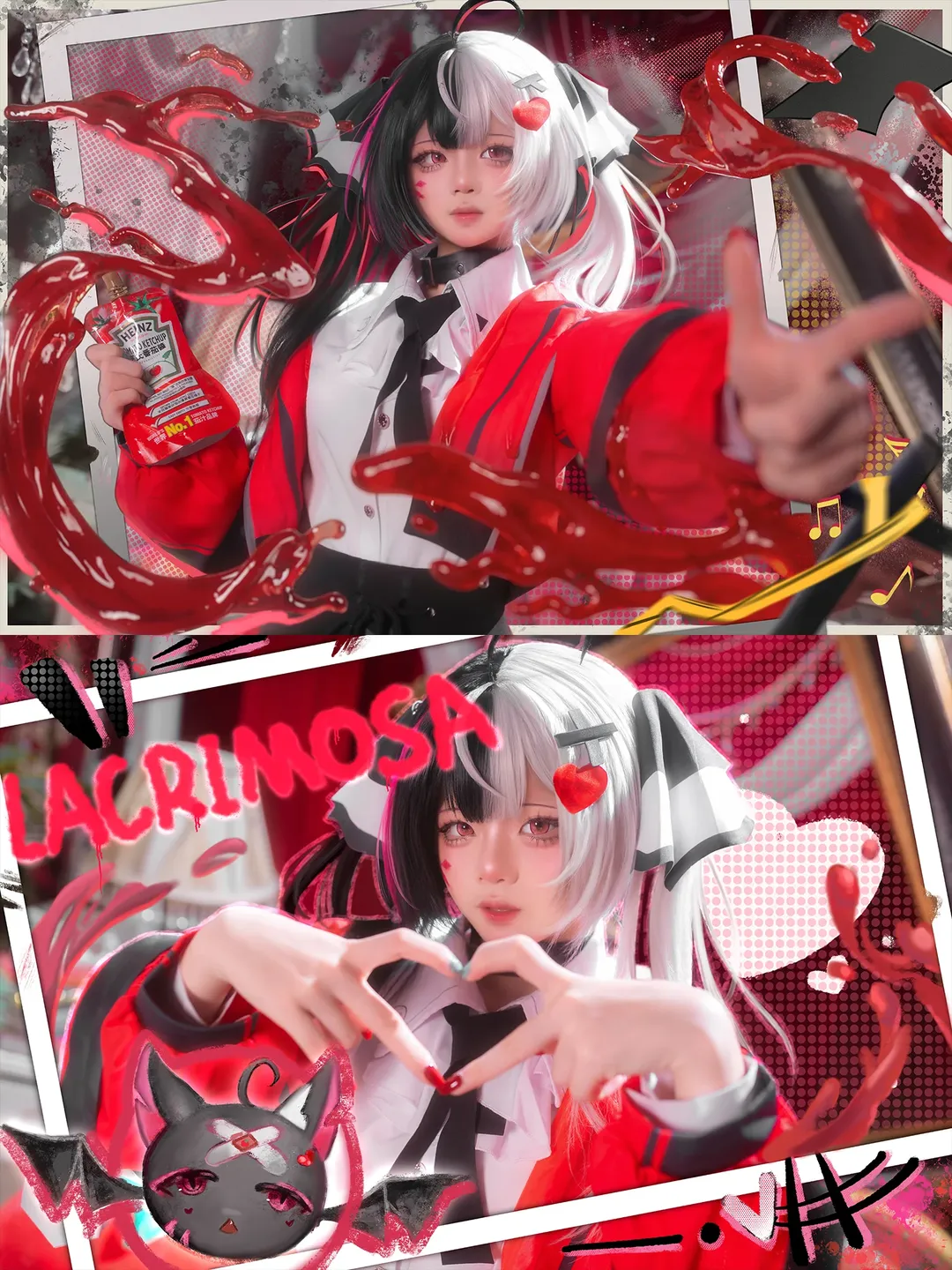 【安魂曲cos】异环的番茄小恶魔，红黑搭配与黑丝造型 - 第 1 张