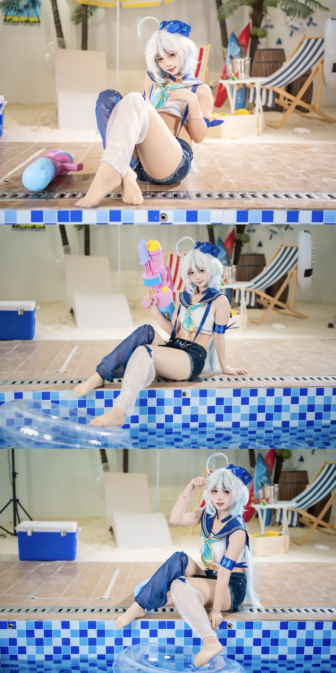 【芙寧娜cos】原神夏日泳裝，泳池邊的水槍整活記錄 - 第 3 張