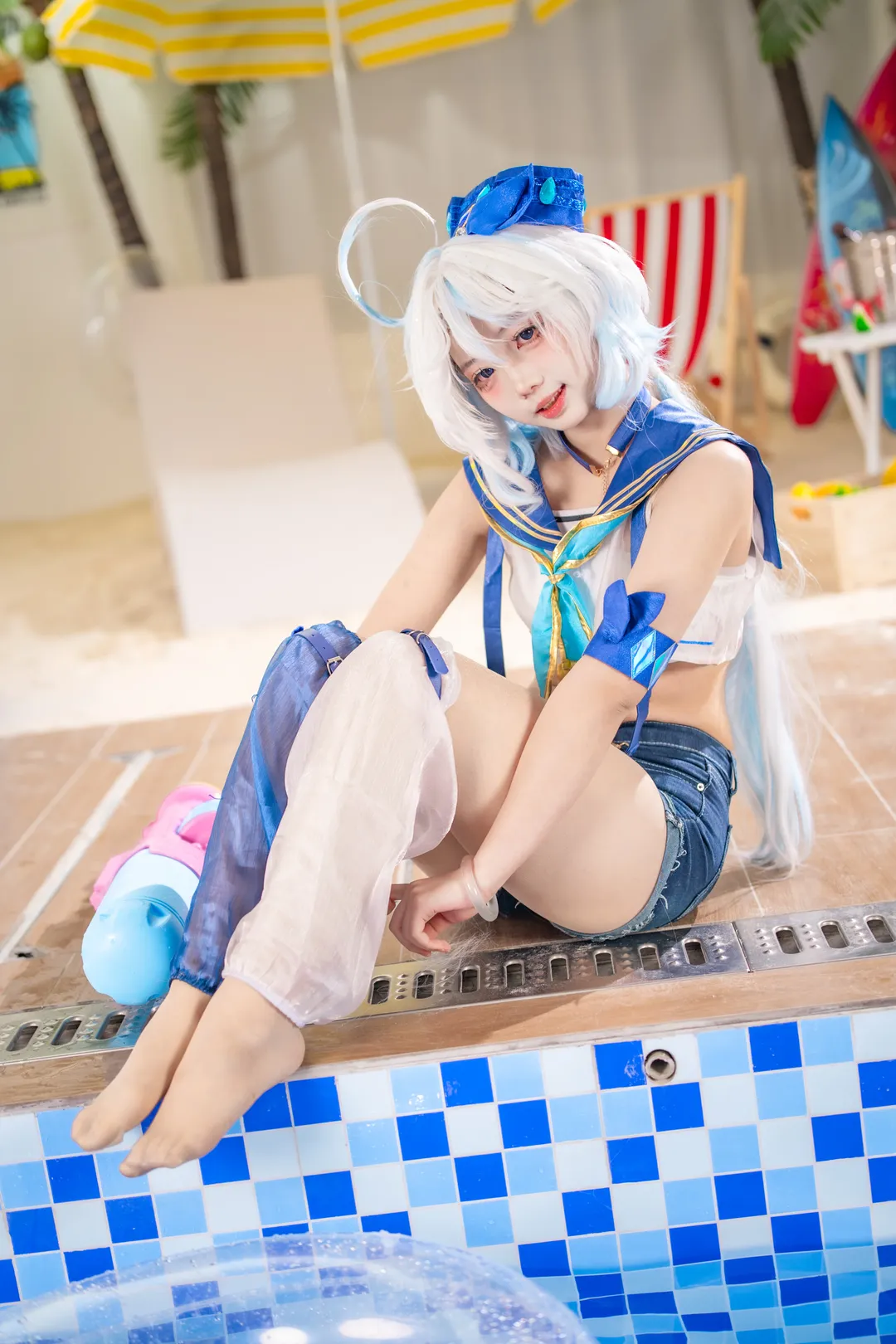 【芙寧娜cos】原神夏日泳裝，泳池邊的水槍整活記錄 - 第 7 張