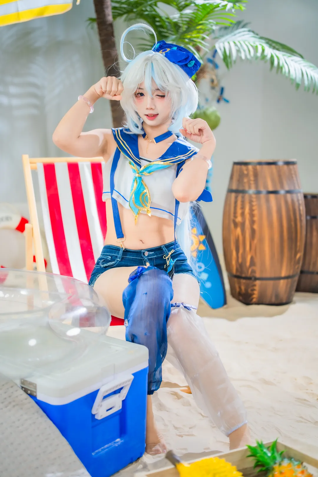 【芙寧娜cos】原神夏日泳裝，泳池邊的水槍整活記錄 - 第 8 張