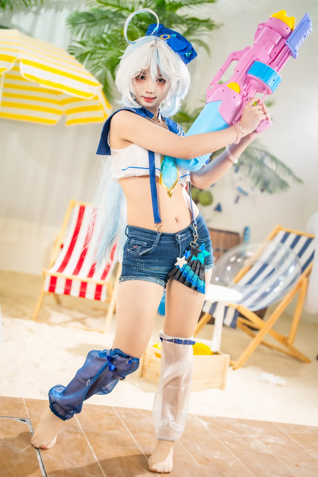 【芙寧娜cos】原神夏日泳裝，泳池邊的水槍整活記錄 - 第 9 張