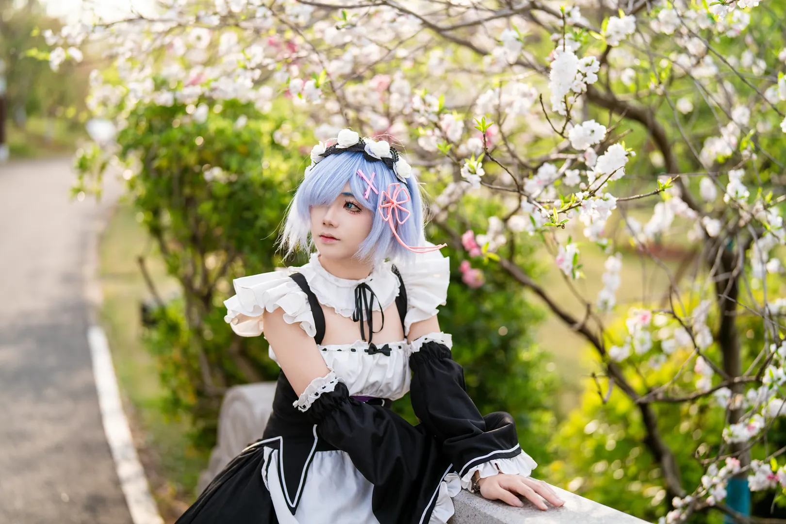 【蕾姆cos】从零开始的异世界生活 春日蓝花海中的女仆日常 - 第 3 张
